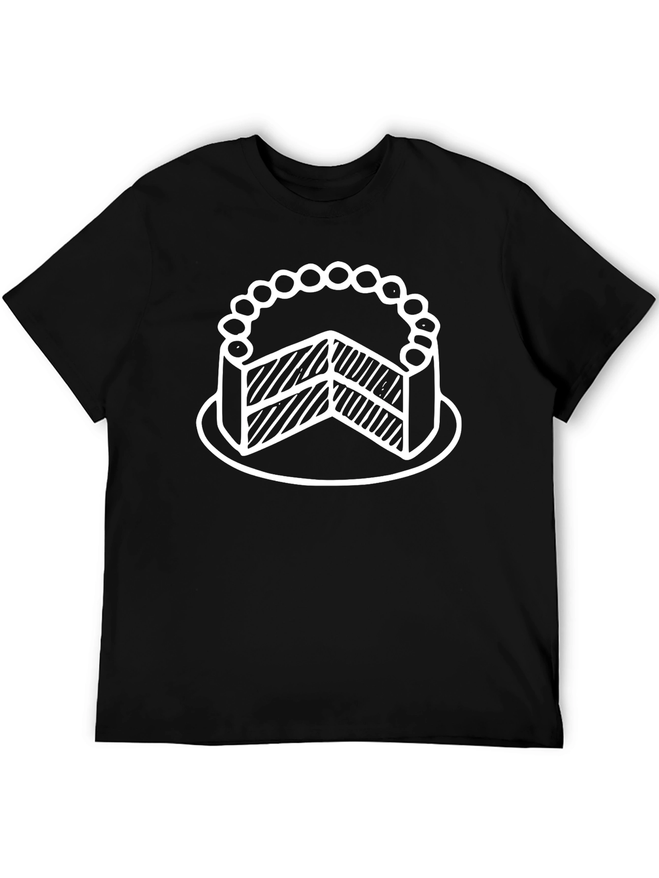 Cake Slice Graphic T-Shirt - Black