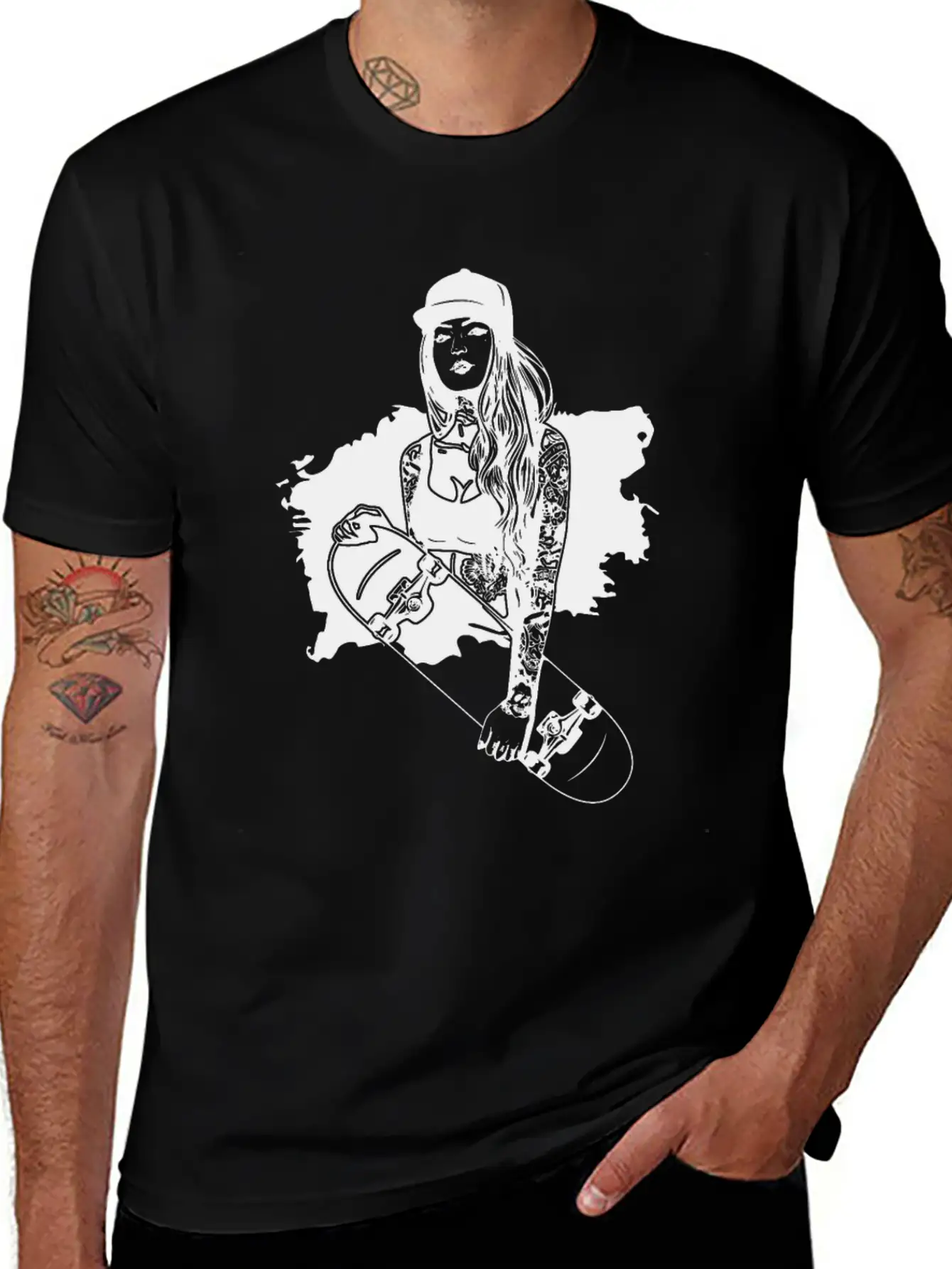 Skater Girl Skateboard Skateboarding Skateboarder Unisex Casual T-Shirt – Clean Design For Daily Comfort