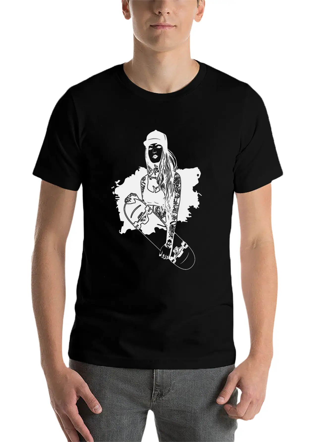 Skater Girl Skateboard Skateboarding Skateboarder Unisex Casual T-Shirt – Clean Design For Daily Comfort