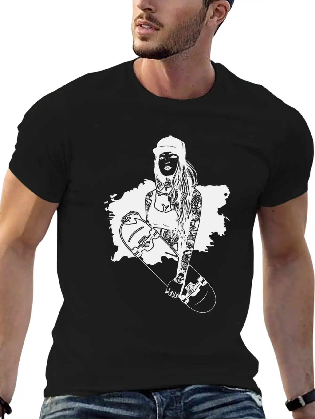 Skater Girl Skateboard Skateboarding Skateboarder Unisex Casual T-Shirt – Clean Design For Daily Comfort