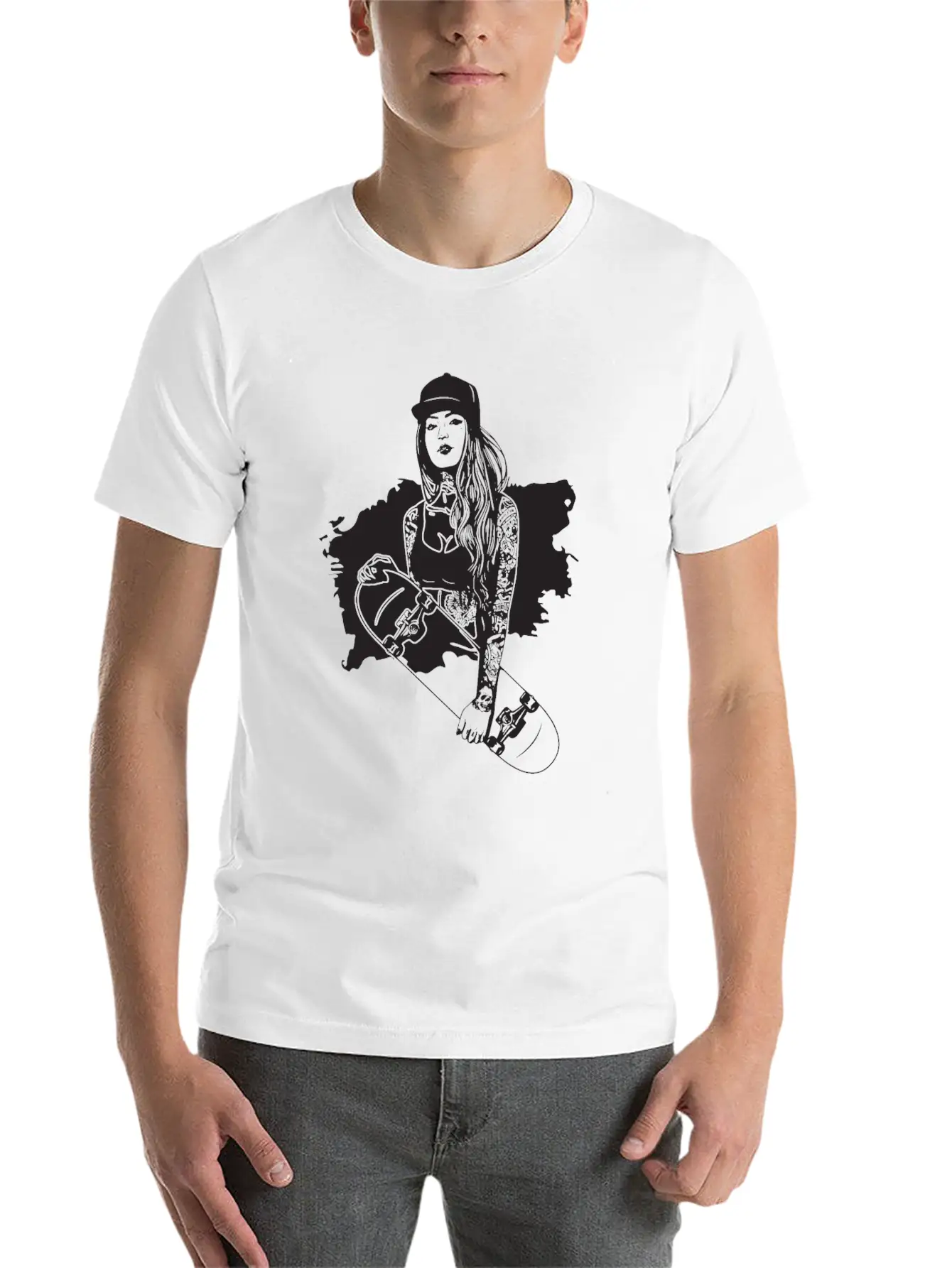 Skater Girl Skateboard Skateboarding Skateboarder Unisex Casual T-Shirt – Clean Design For Daily Comfort