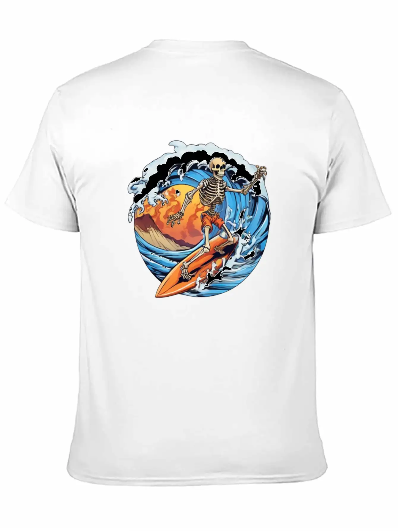 Skeleton Surfing Unisex Casual T-Shirt – Clean Design For Daily Comfort