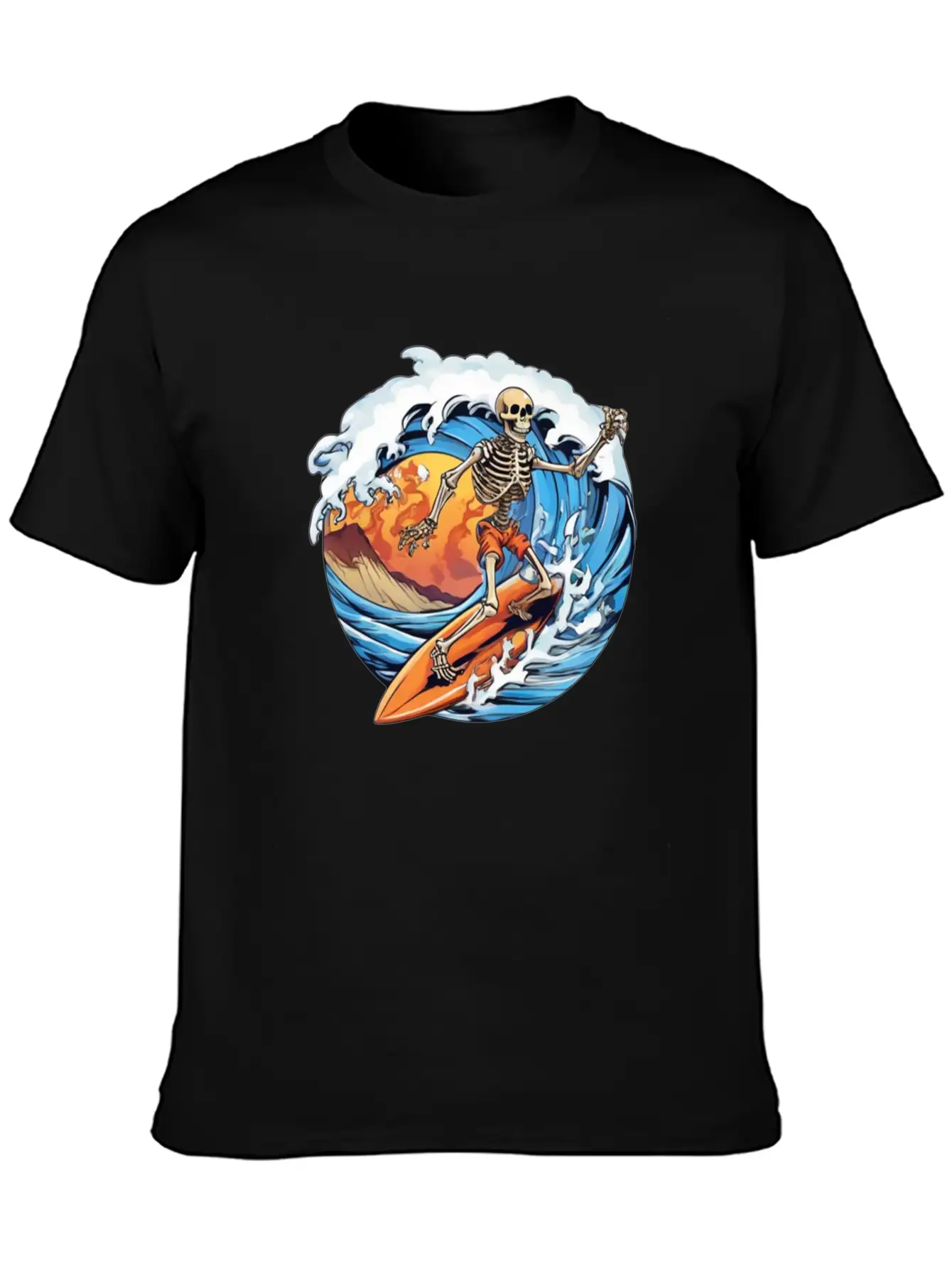 Skeleton Surfing Unisex Casual T-Shirt – Clean Design For Daily Comfort