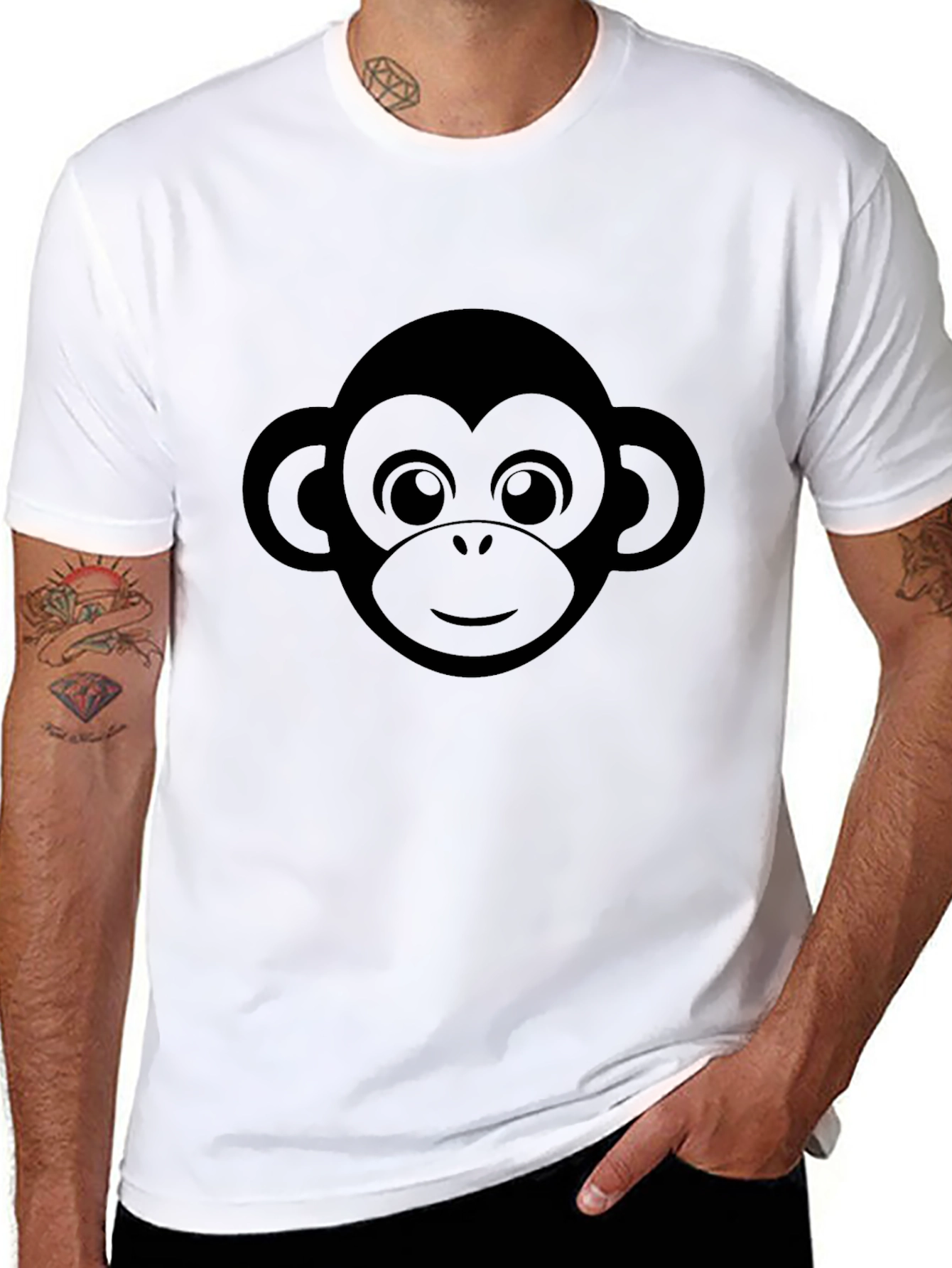 Monkey Face Graphic Tee - Black T-Shirt