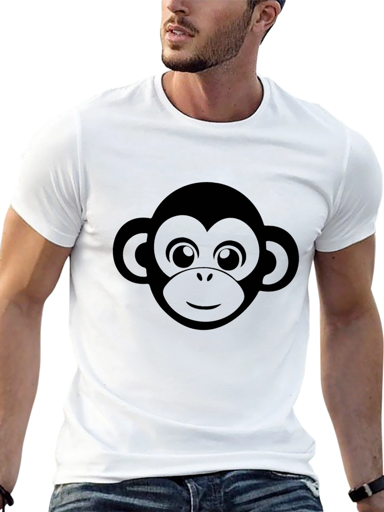 Monkey Face Graphic Tee - Black T-Shirt