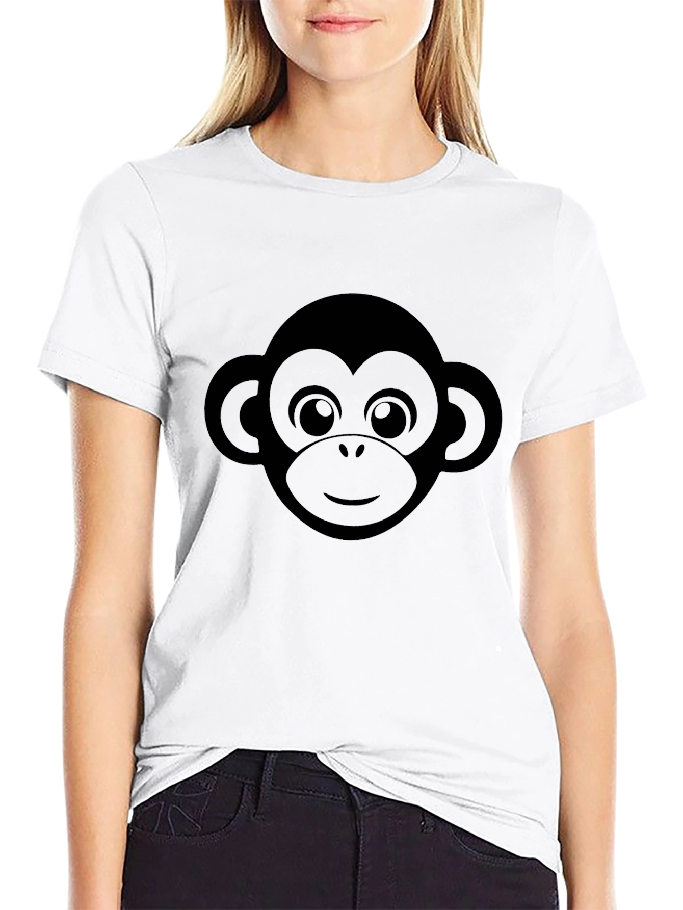 Monkey Face Graphic Tee - Black T-Shirt