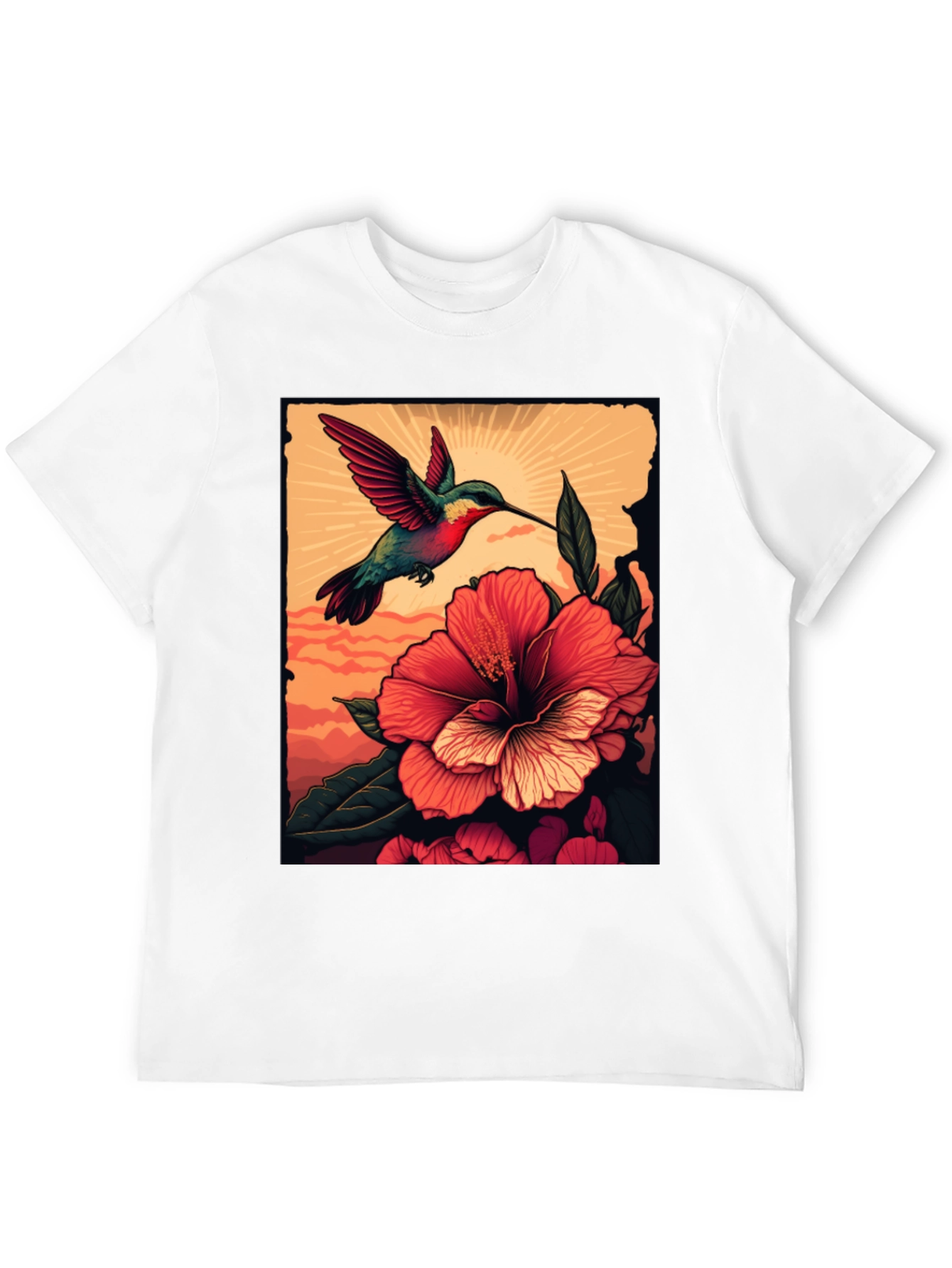 Hummingbird & Hibiscus Graphic Tee