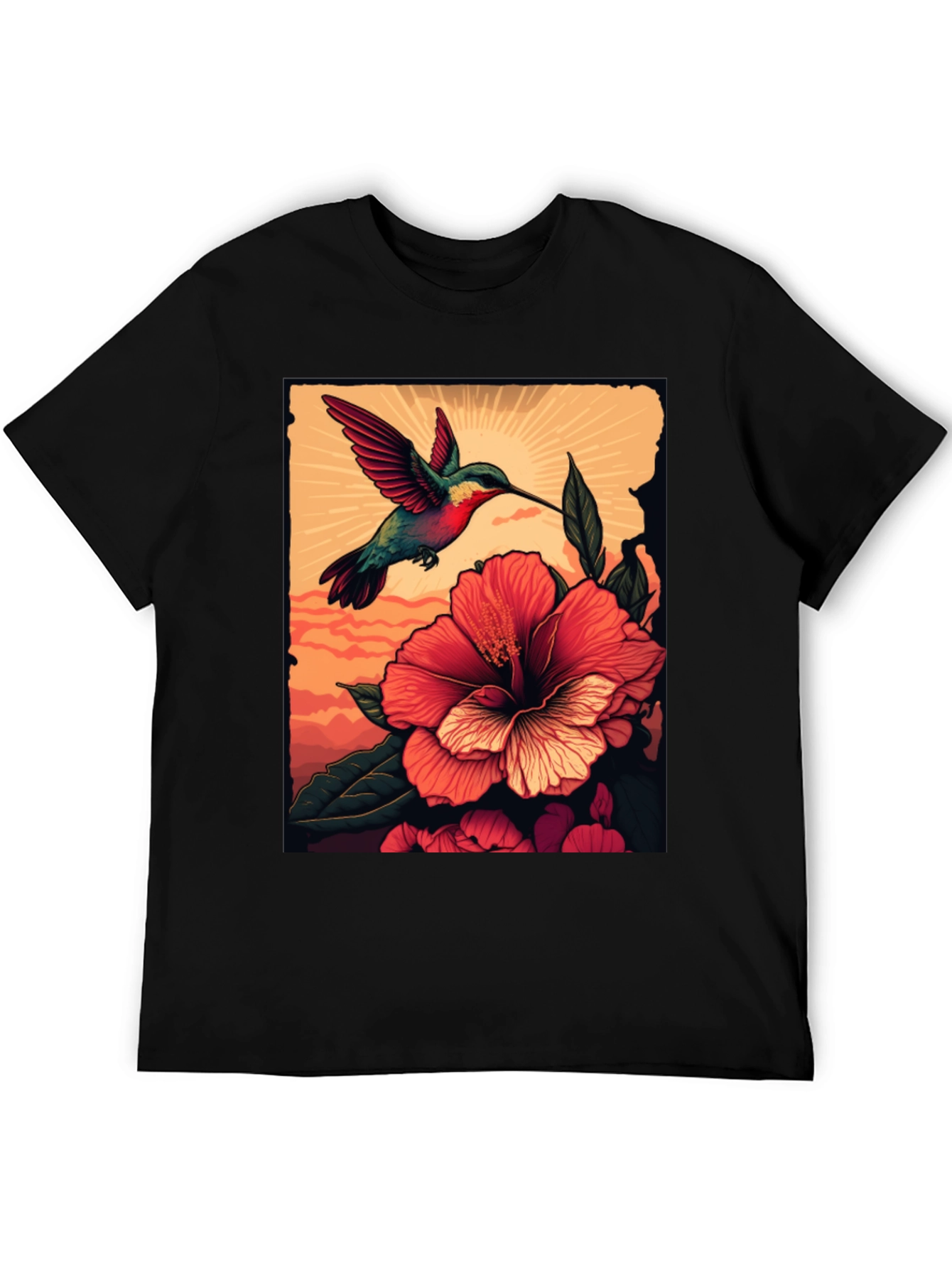 Hummingbird & Hibiscus Graphic Tee