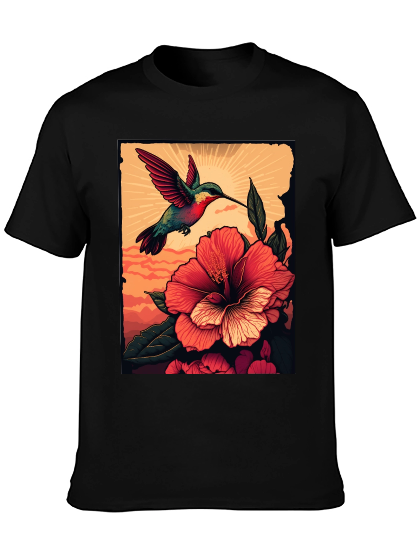 Hummingbird & Hibiscus Graphic Tee