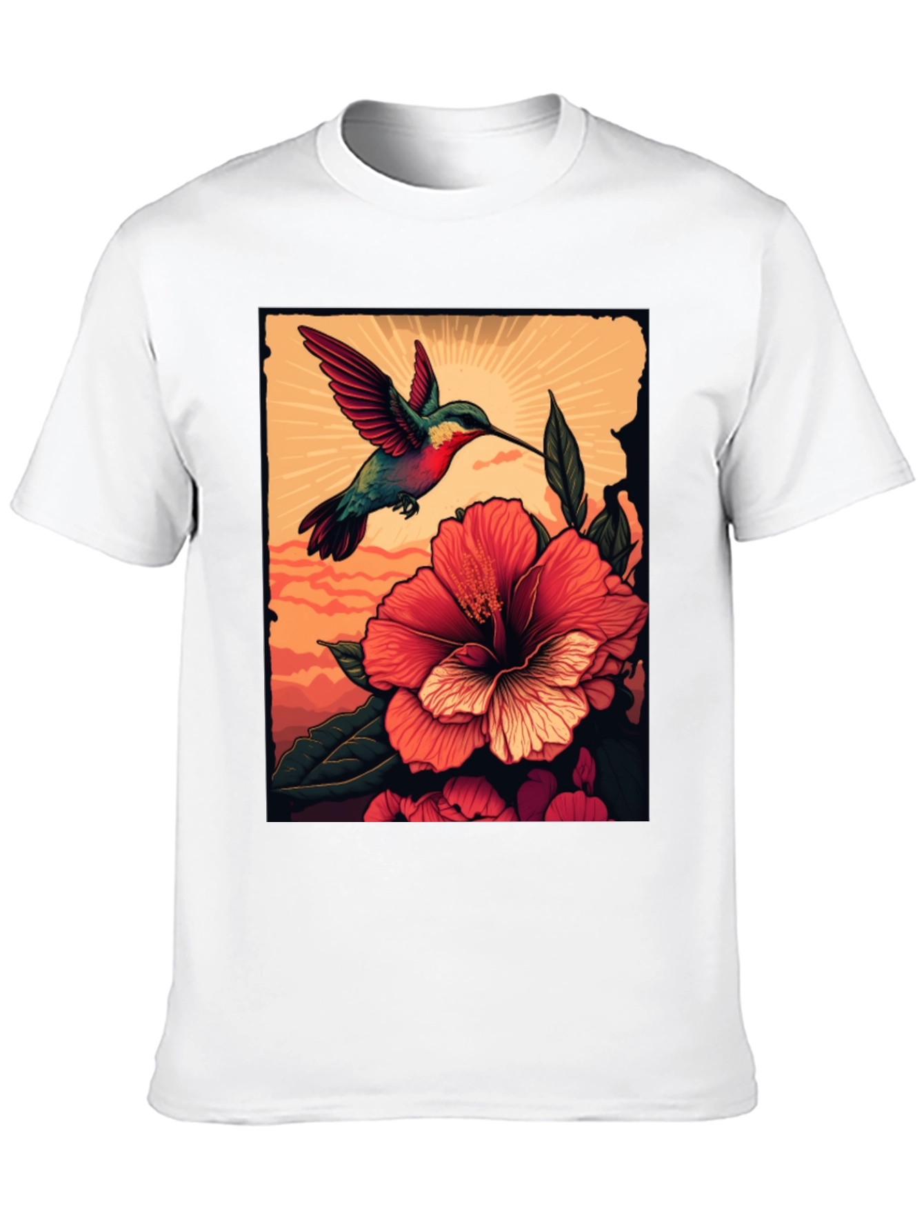 Hummingbird & Hibiscus Graphic Tee