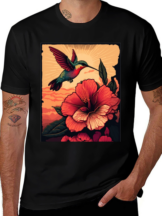 Hummingbird & Hibiscus Graphic Tee