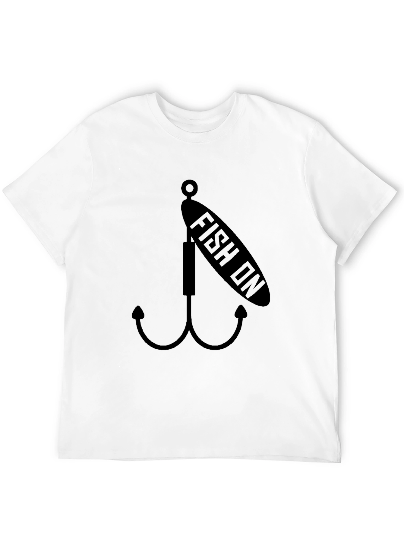 Fish On Lure Graphic Tee - Black Cotton Blend