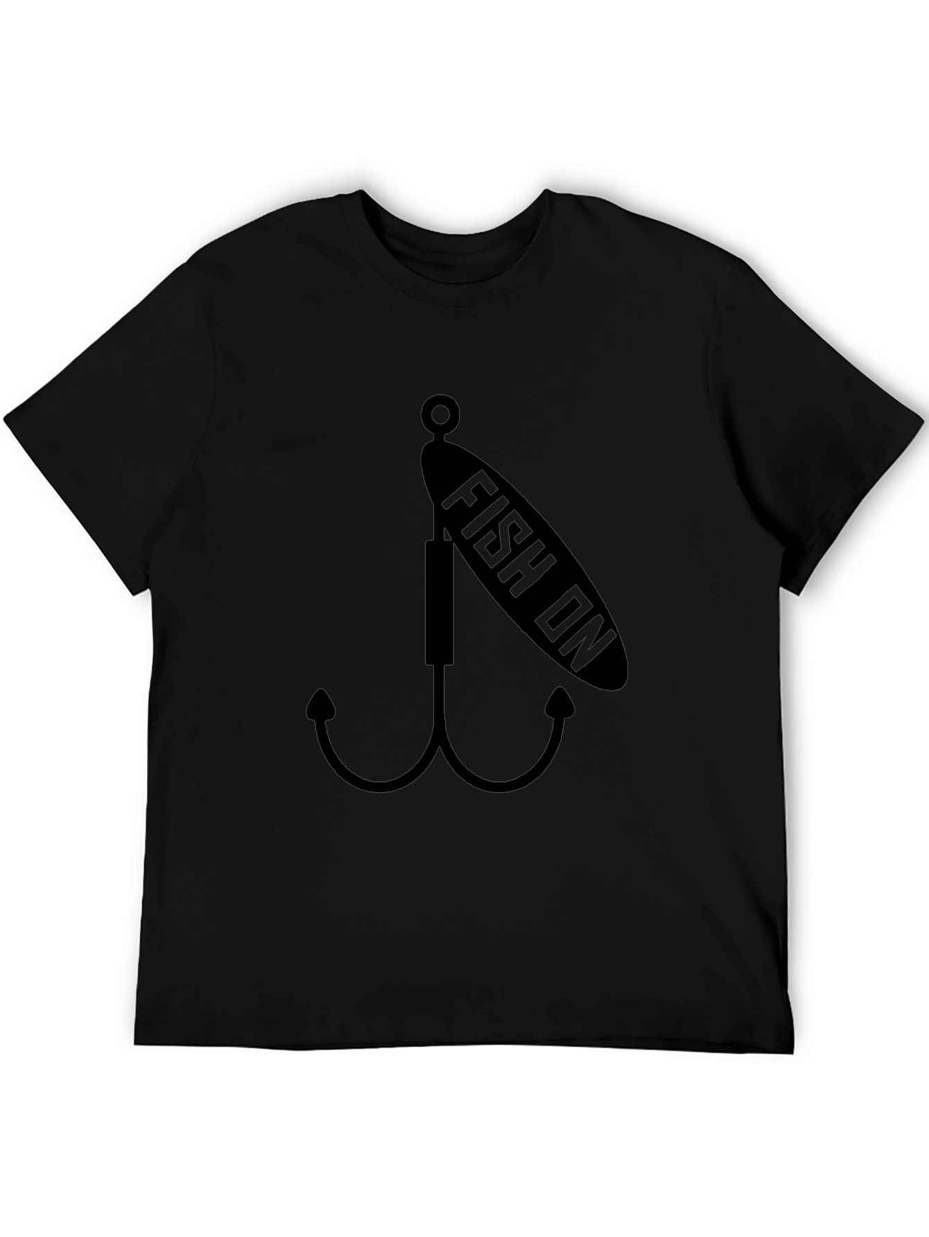 Fish On Lure Graphic Tee - Black Cotton Blend