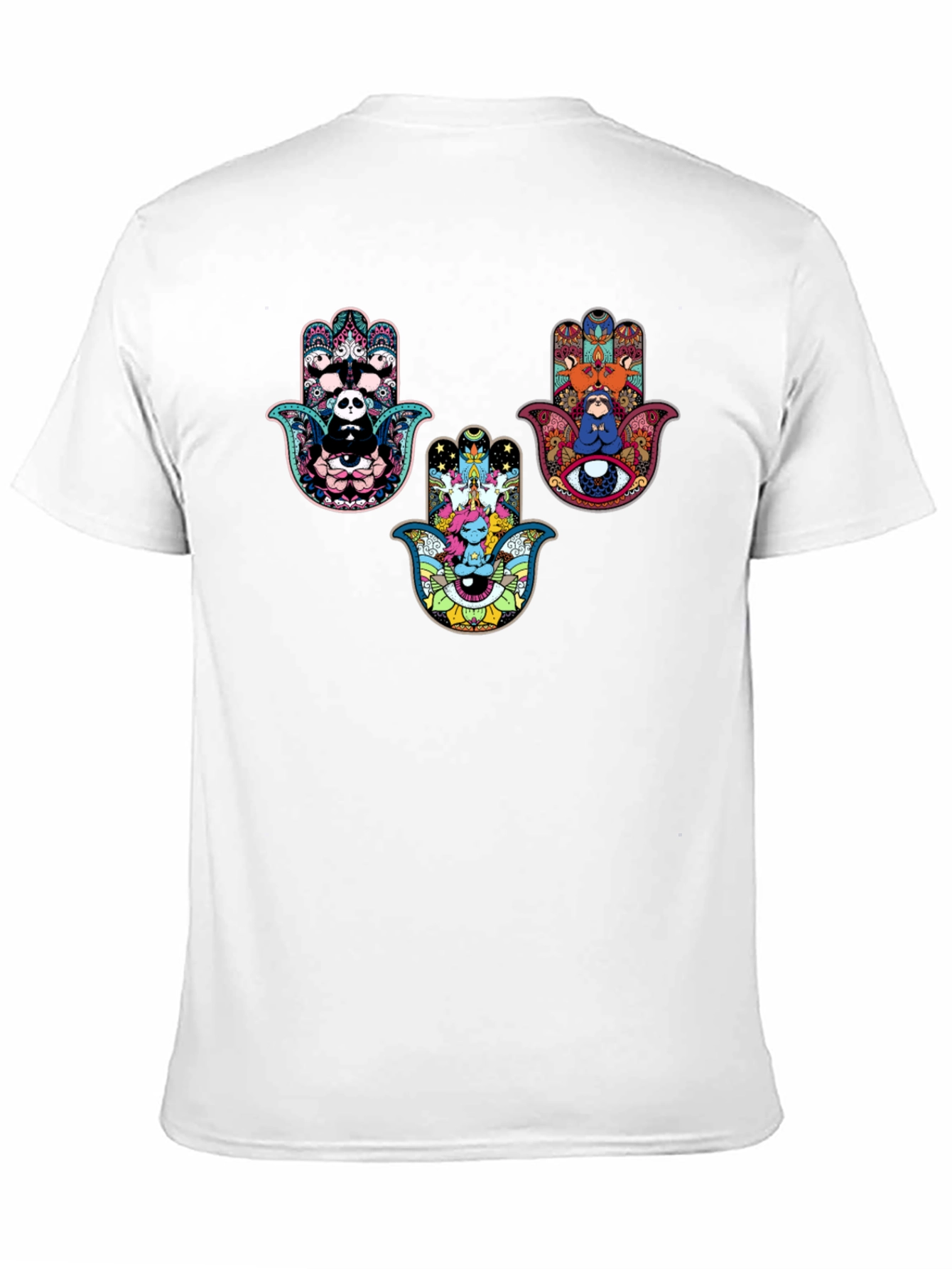 Hamsa Hand Graphic Print Black Tee