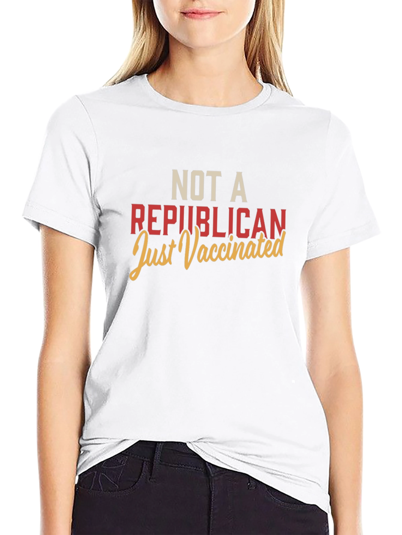 Not A Republican Just Vaccinated Black Tee
