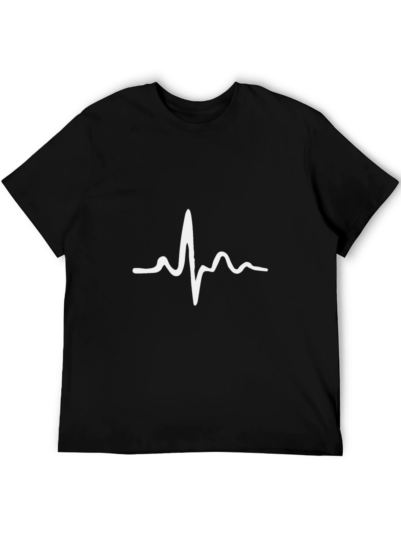 Heartbeat Graphic Tee - Black Casual T-Shirt