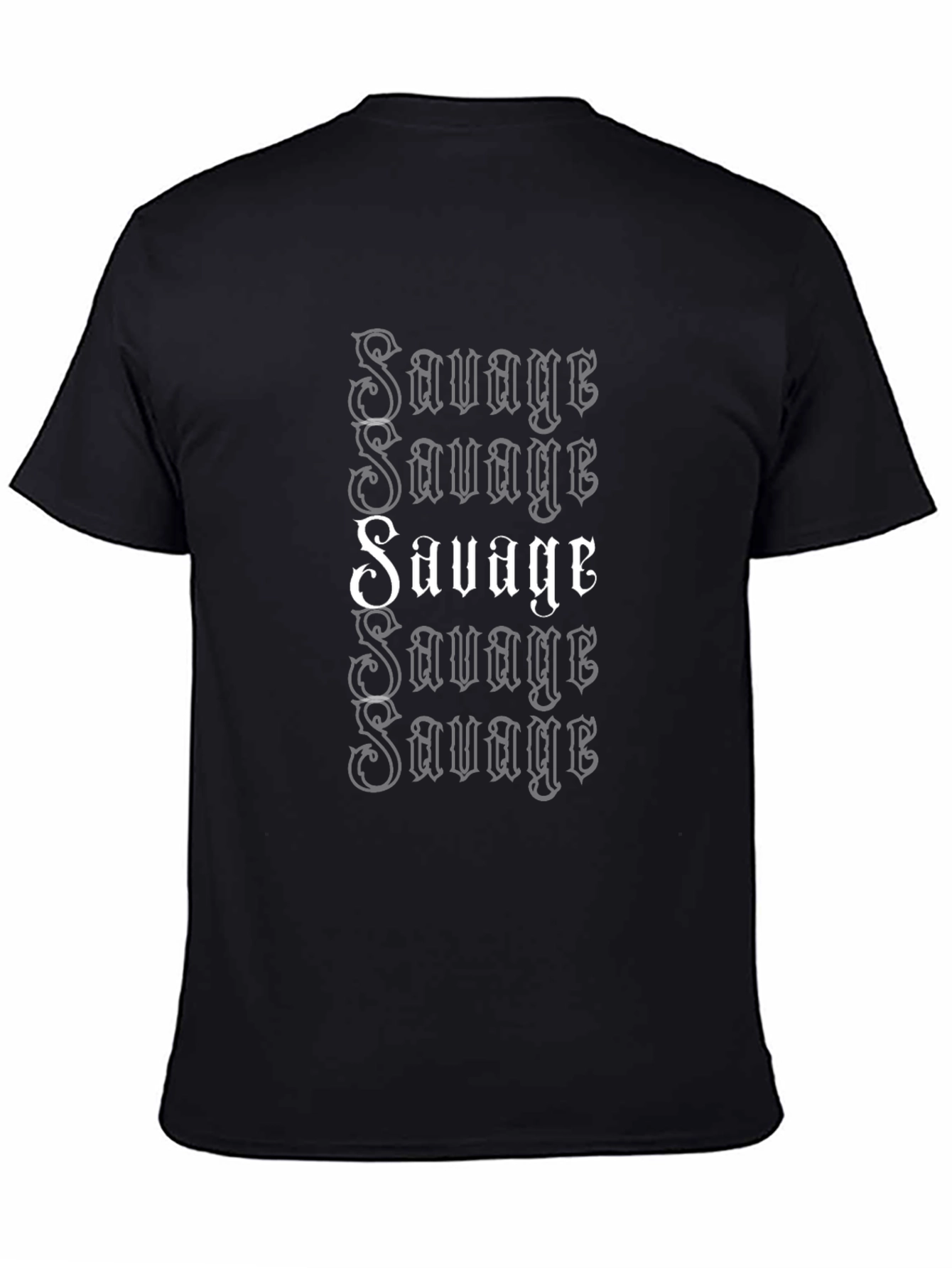 Mens Black Savage Graphic Print T-Shirt