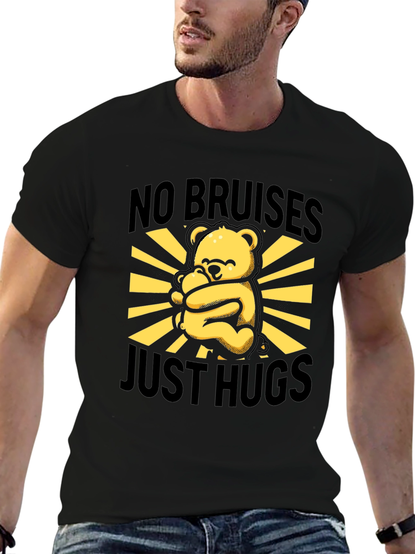No Bruises Just Hugs Bear Graphic Tee