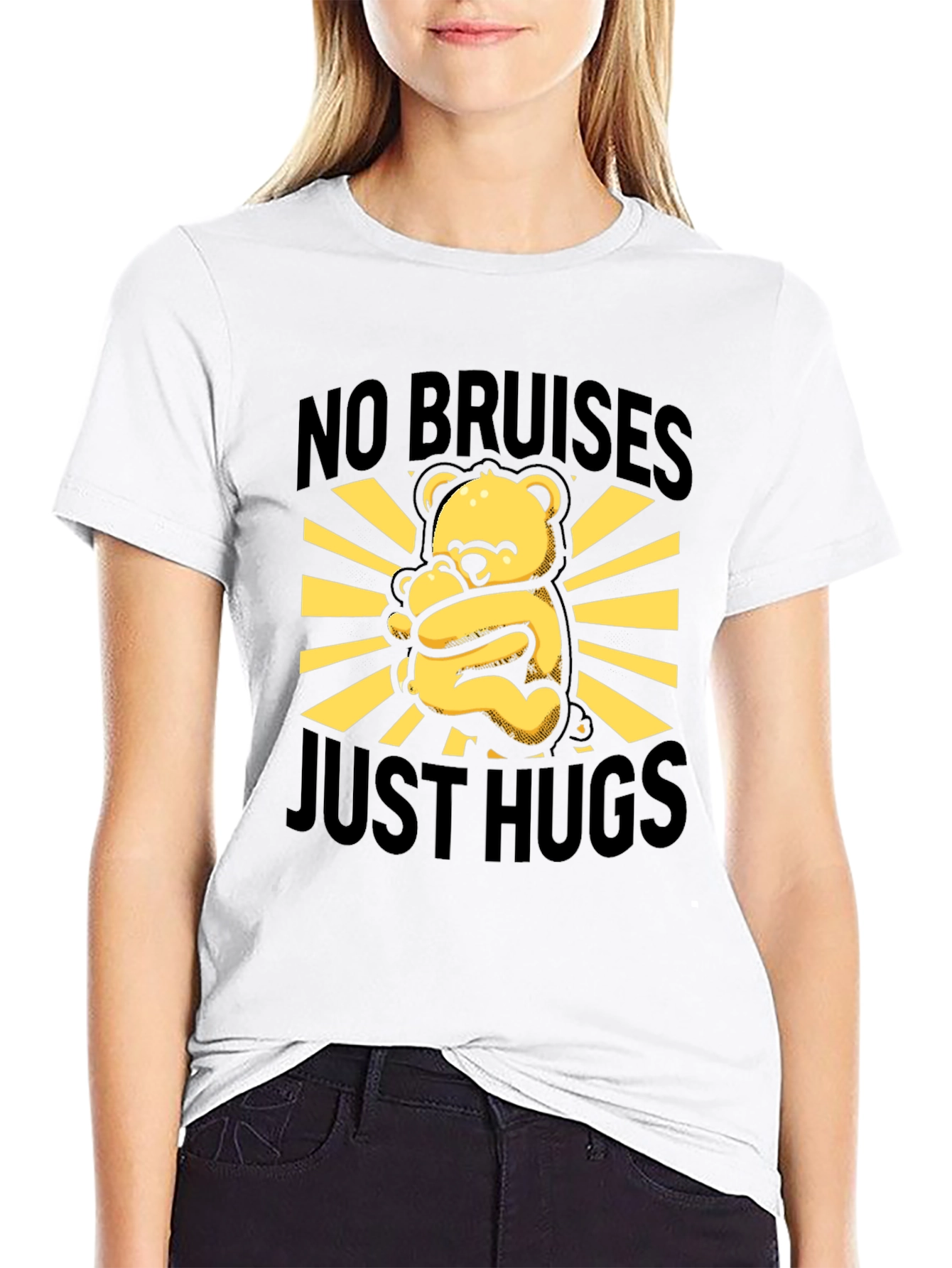 No Bruises Just Hugs Bear Graphic Tee
