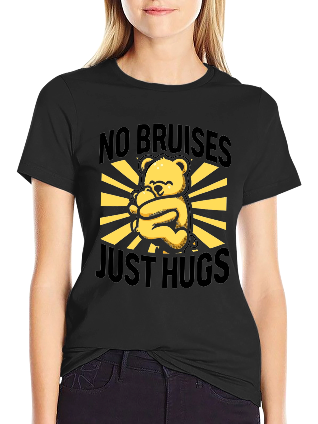 No Bruises Just Hugs Bear Graphic Tee