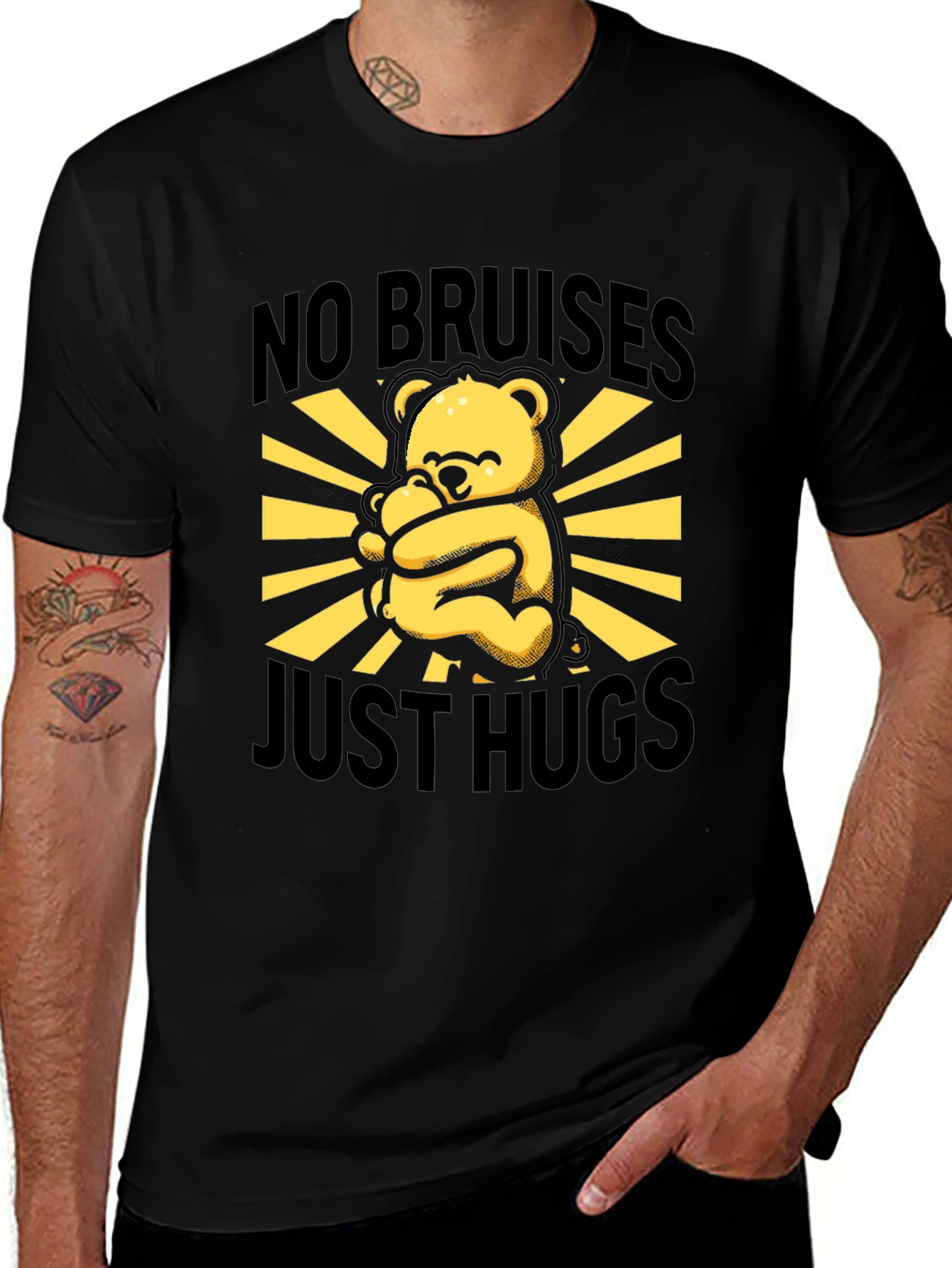 No Bruises Just Hugs Bear Graphic Tee