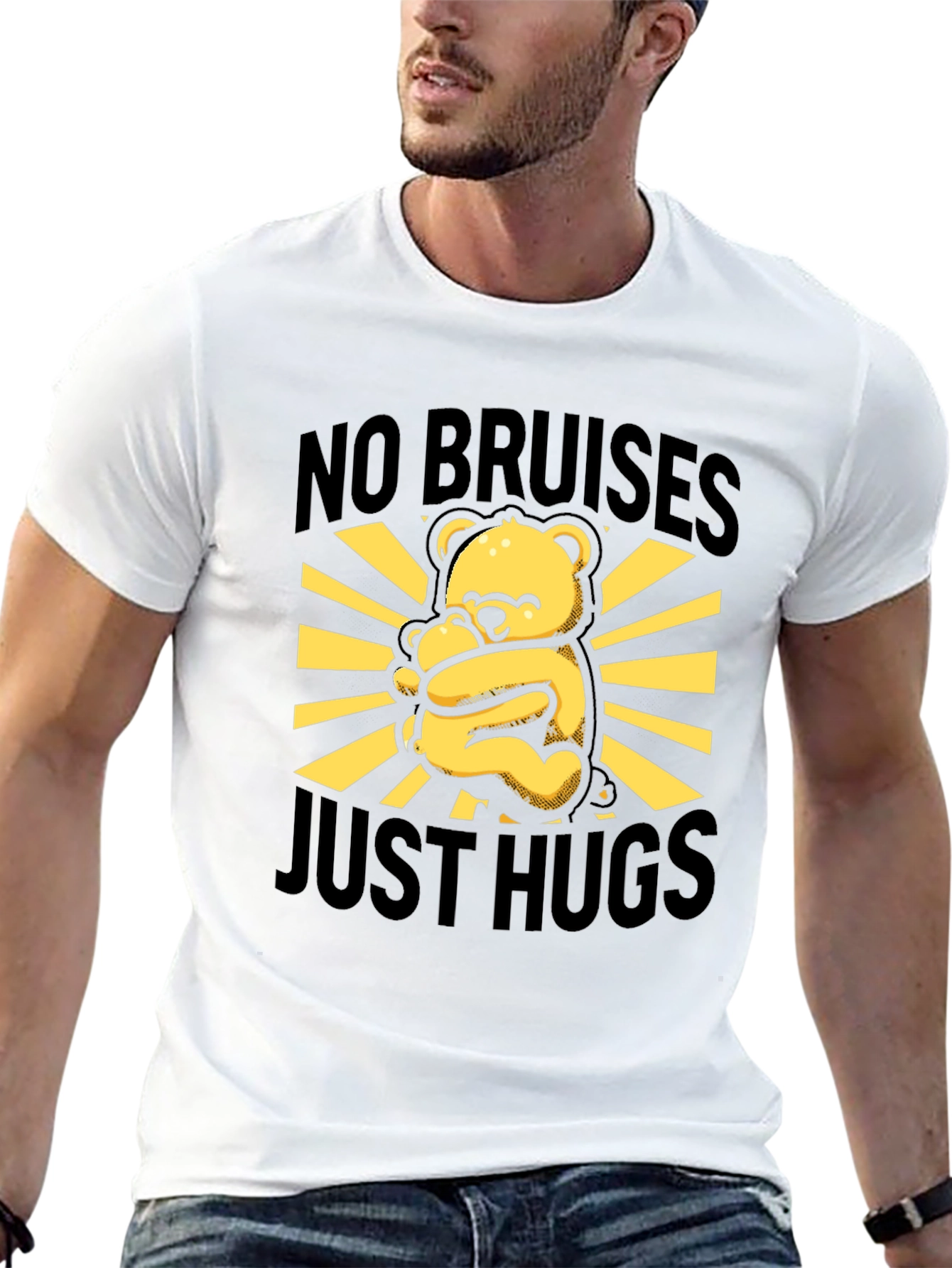 No Bruises Just Hugs Bear Graphic Tee