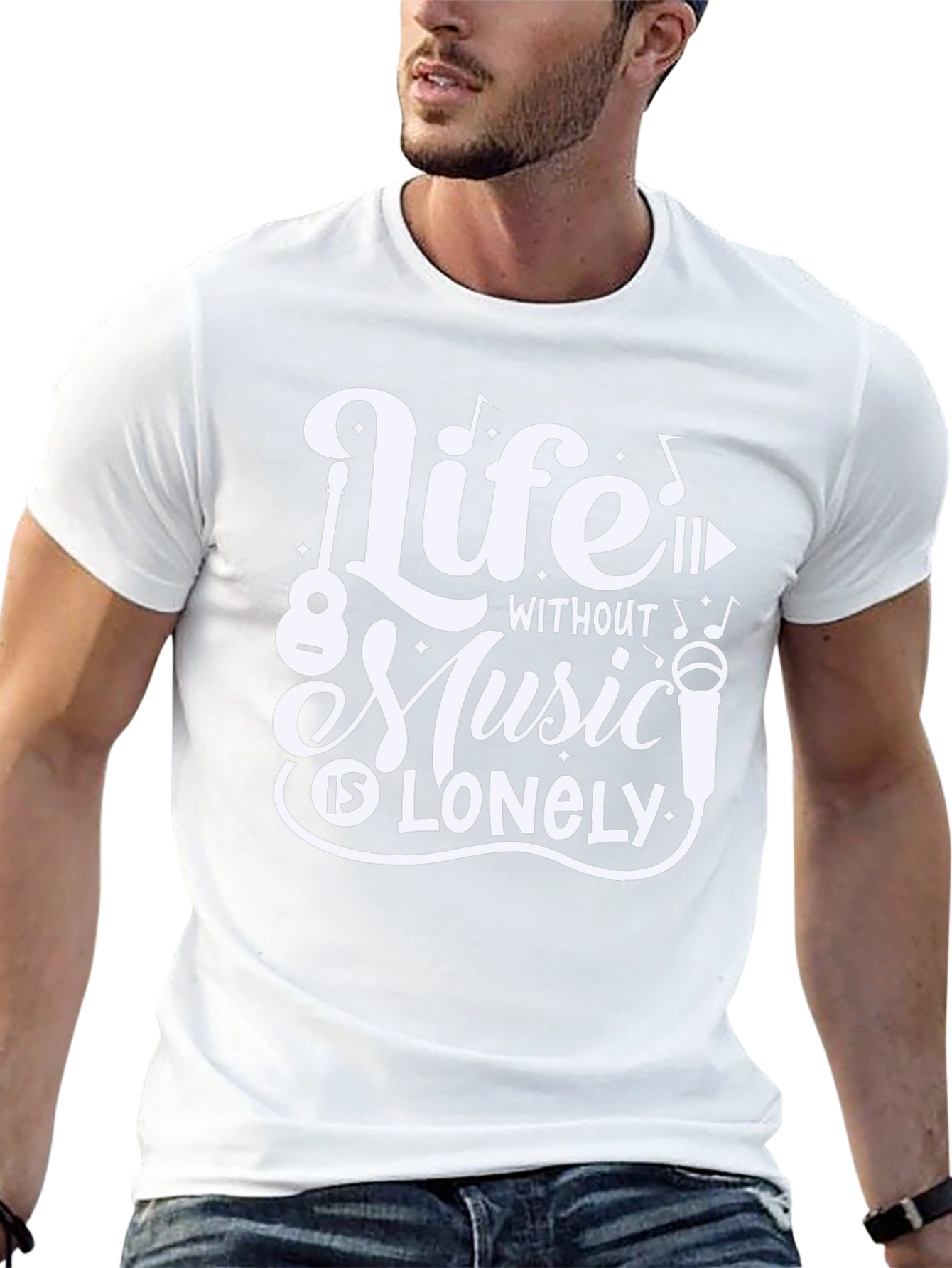 Life Without Music Black Graphic Tee