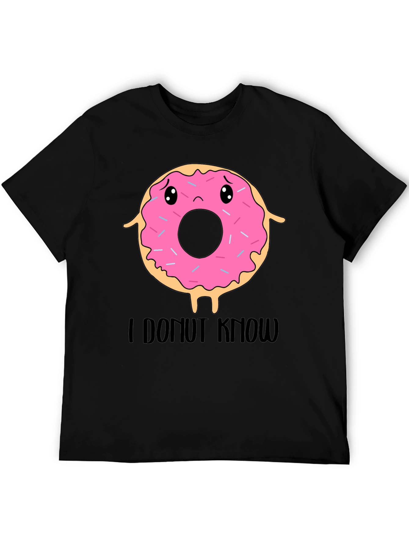 Funny I Donut Know T-Shirt - Black