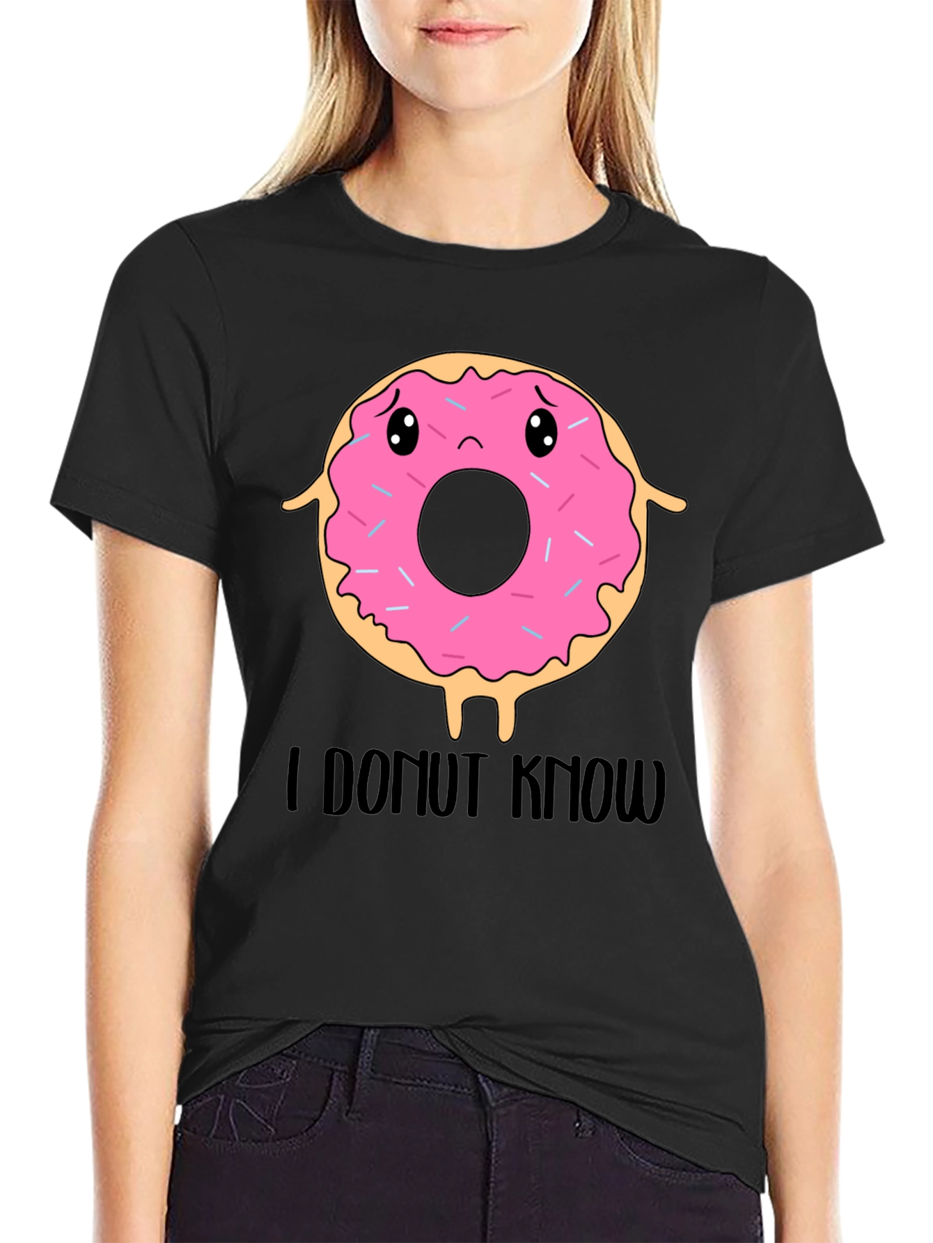 Funny I Donut Know T-Shirt - Black
