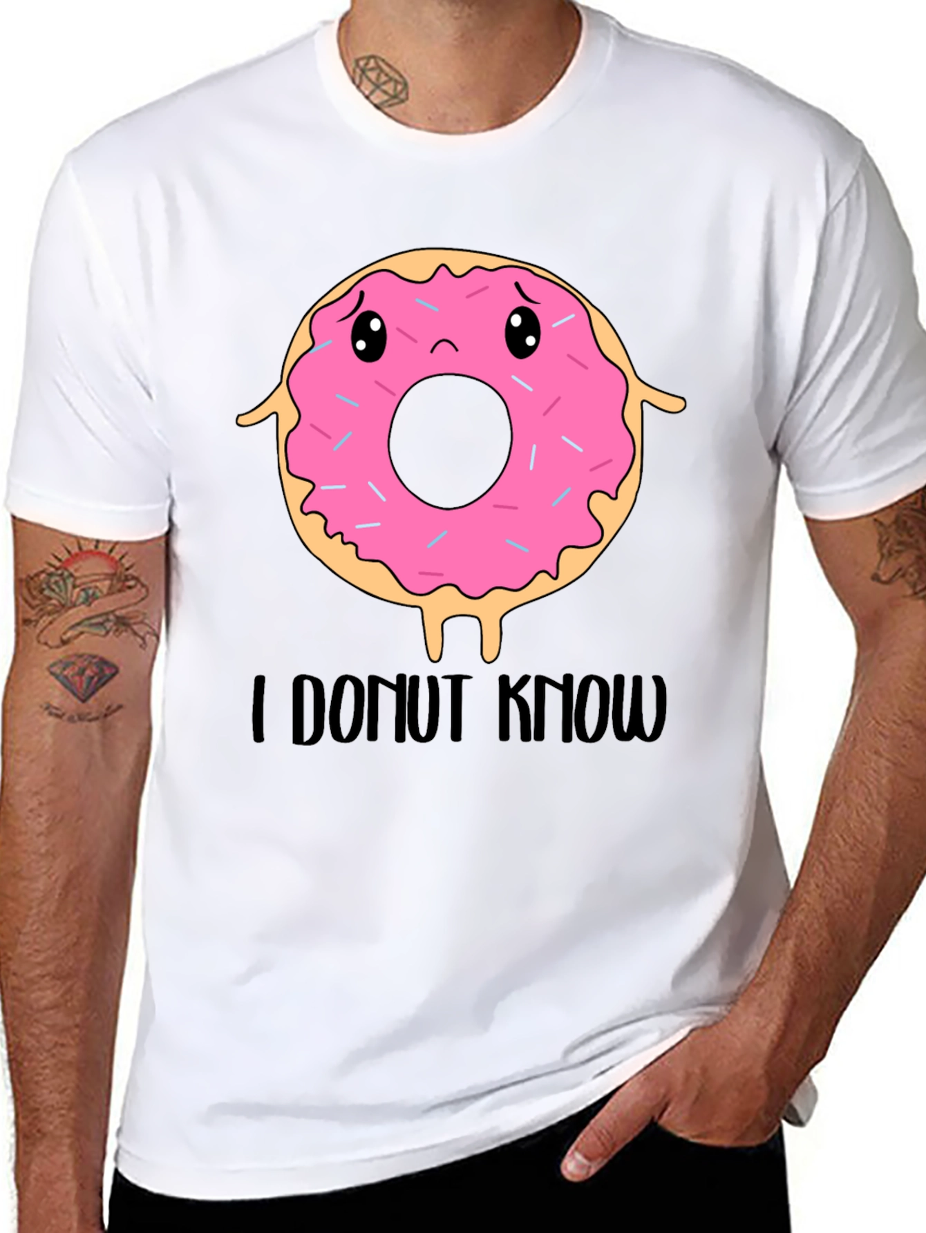 Funny I Donut Know T-Shirt - Black