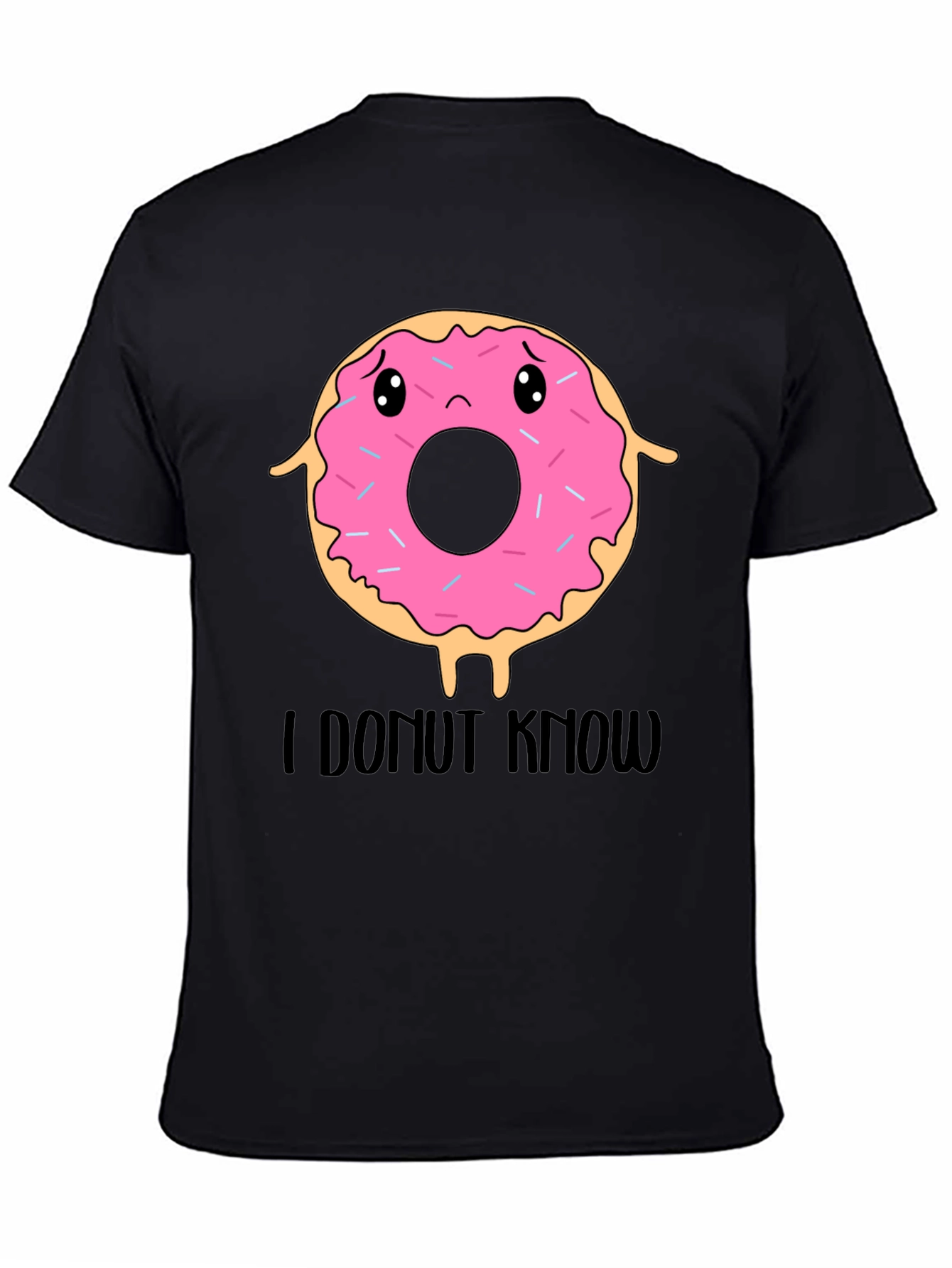 Funny I Donut Know T-Shirt - Black