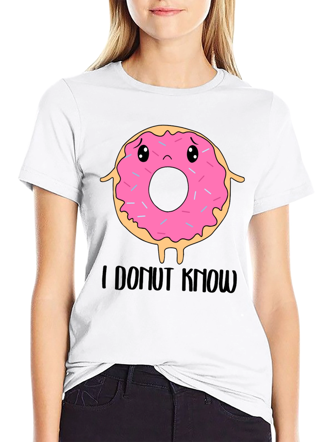 Funny I Donut Know T-Shirt - Black