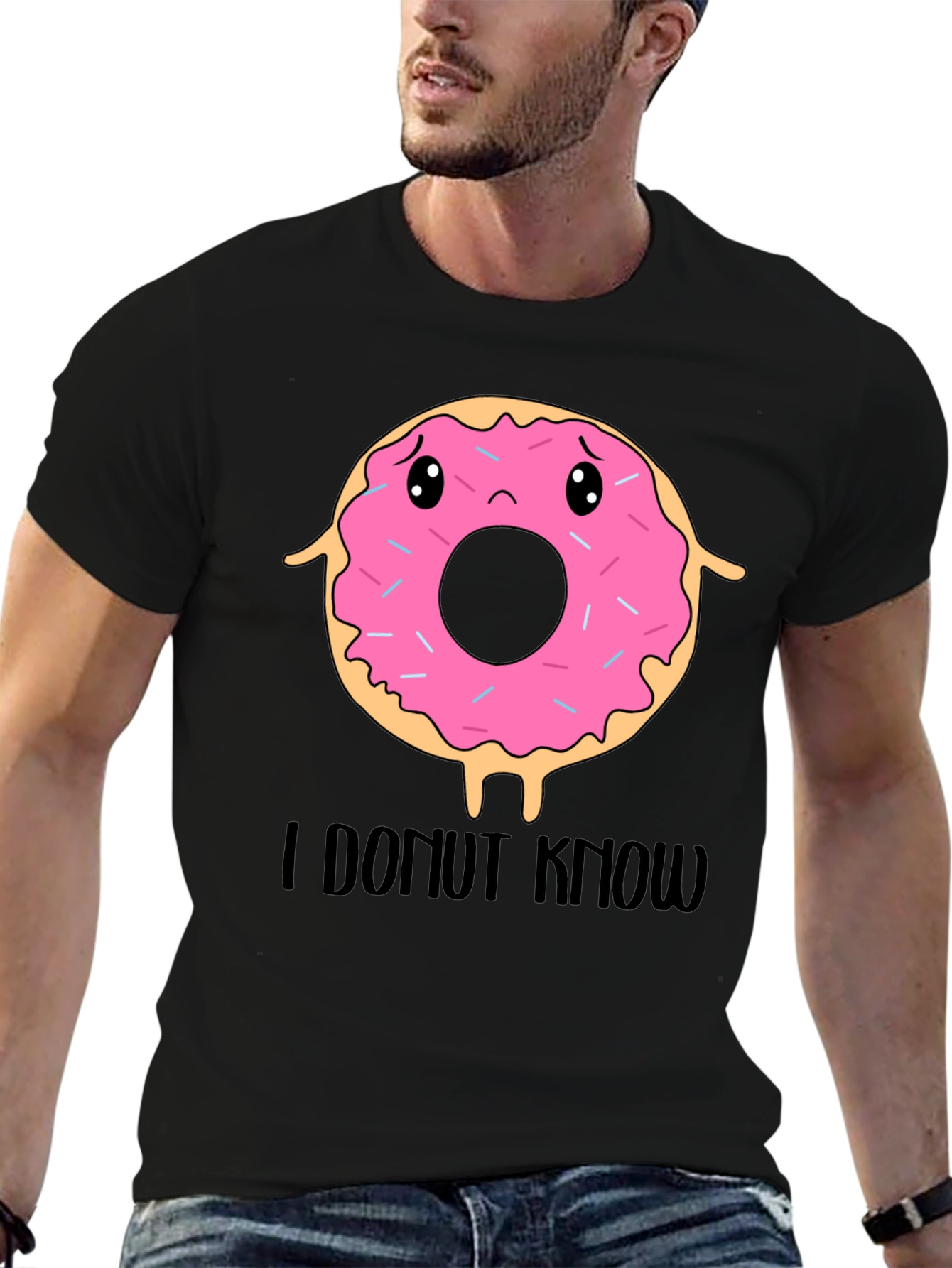 Funny I Donut Know T-Shirt - Black