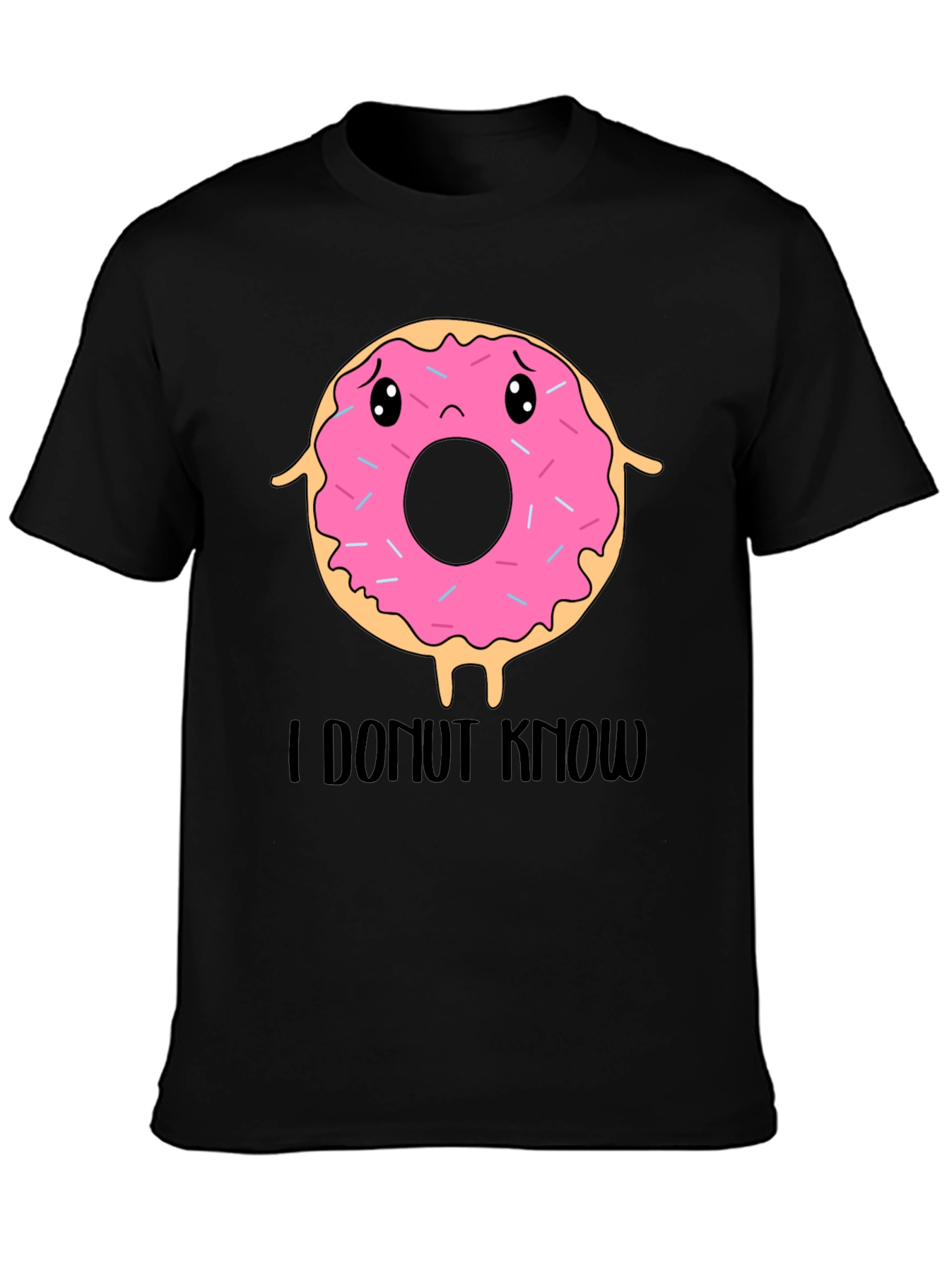 Funny I Donut Know T-Shirt - Black