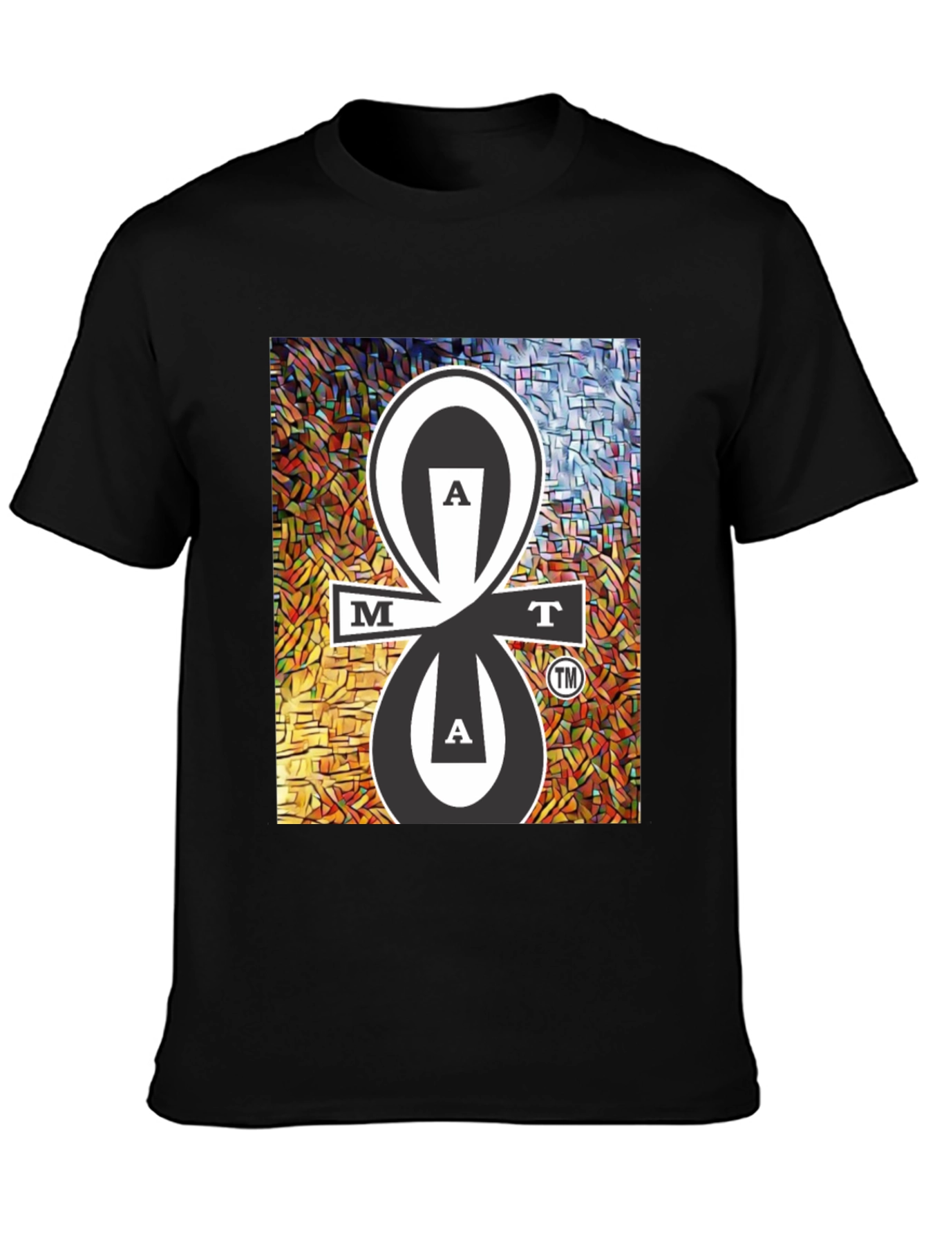 MAT Tee Black Cotton Blend Graphic Design