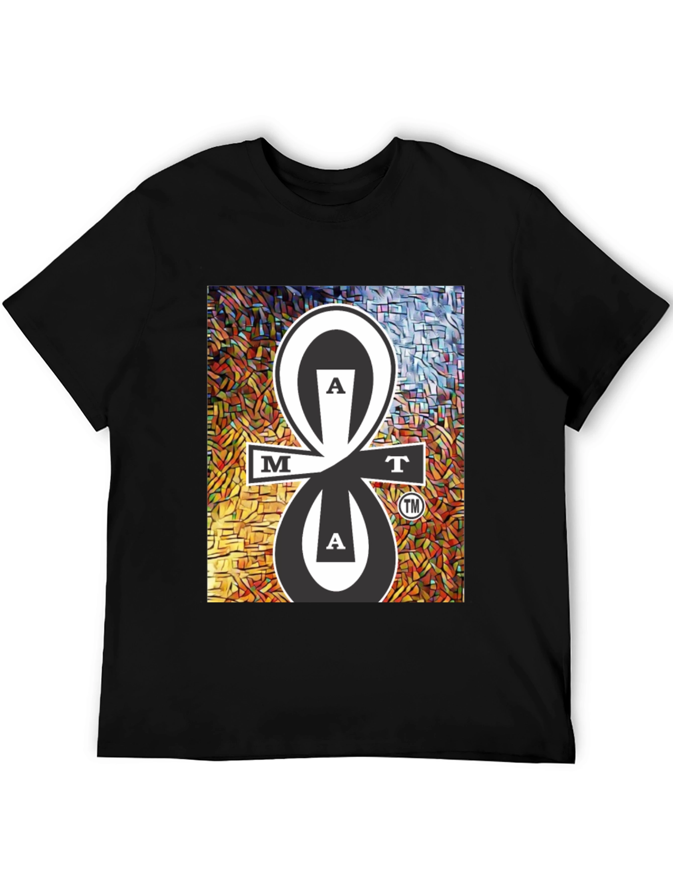 MAT Tee Black Cotton Blend Graphic Design