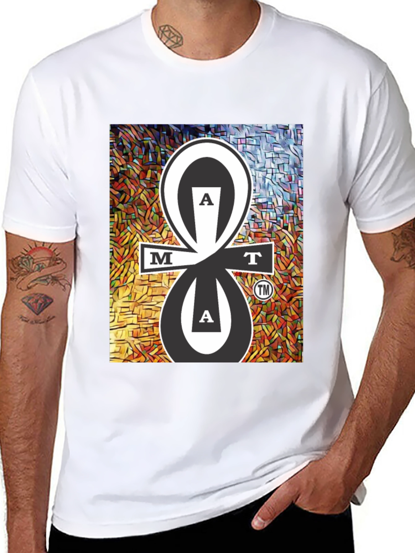 MAT Tee Black Cotton Blend Graphic Design