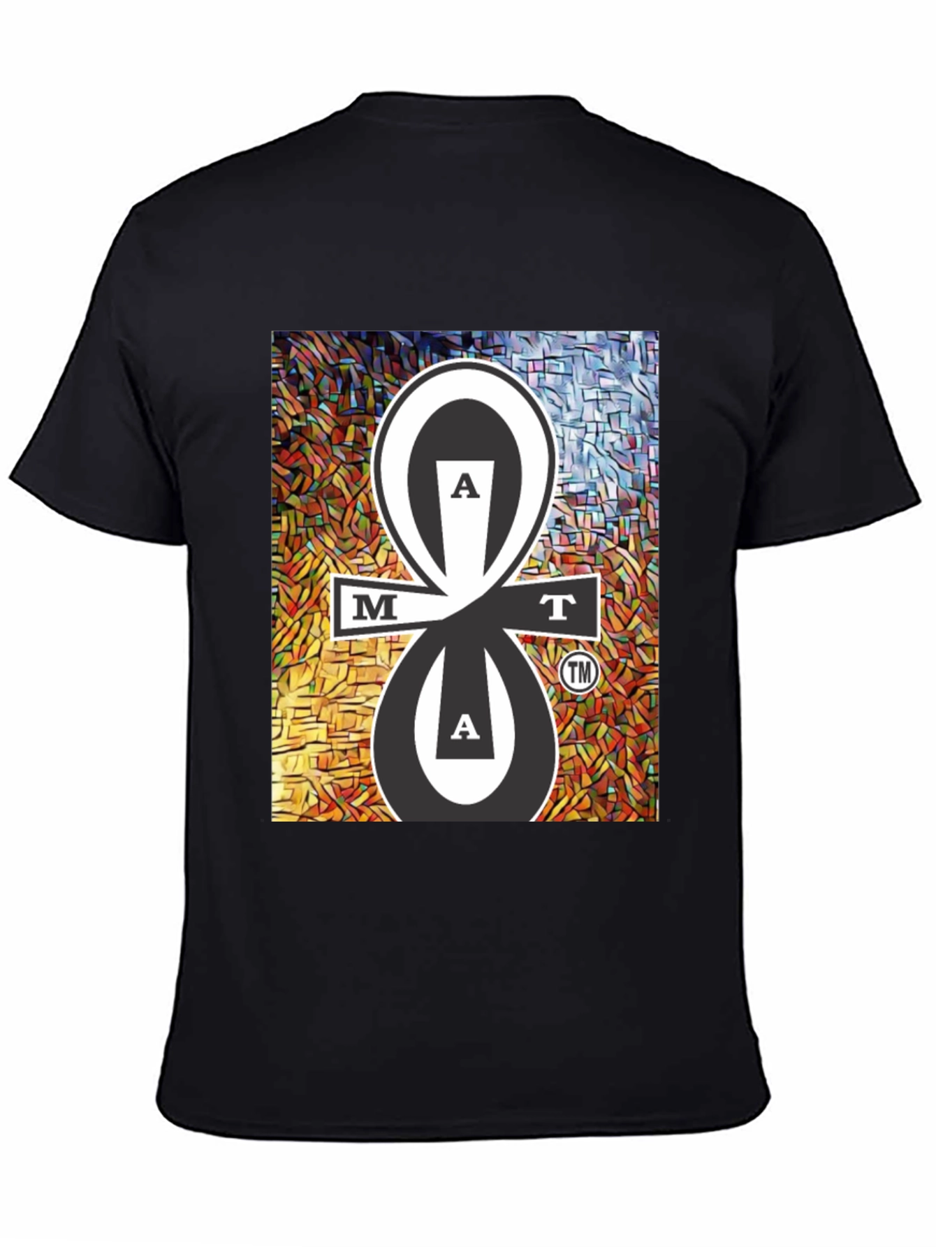 MAT Tee Black Cotton Blend Graphic Design