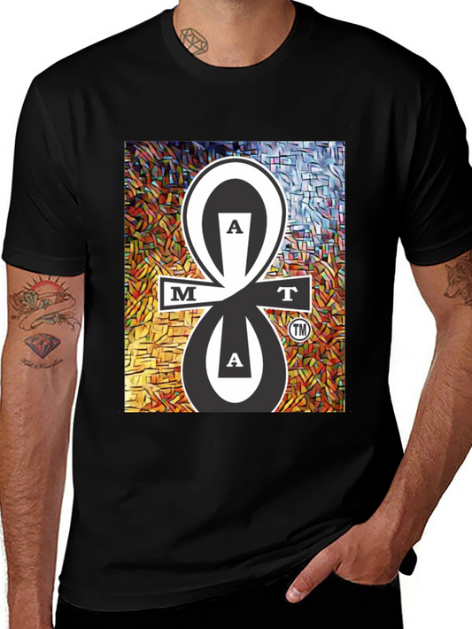 MAT Tee Black Cotton Blend Graphic Design