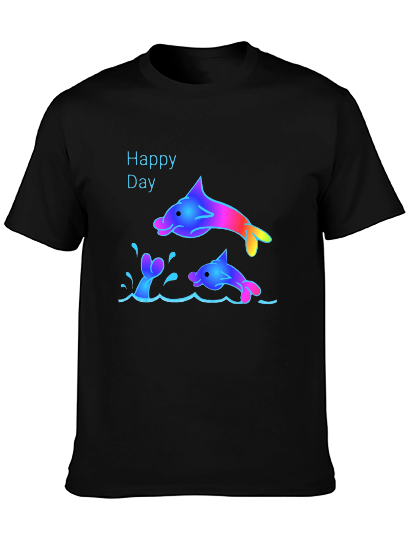 Happy Day Dolphin T-Shirt - Fun Graphic Tee