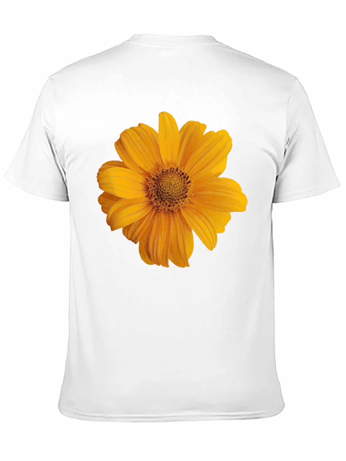 Mens Black T-Shirt with Sunflower Graphic