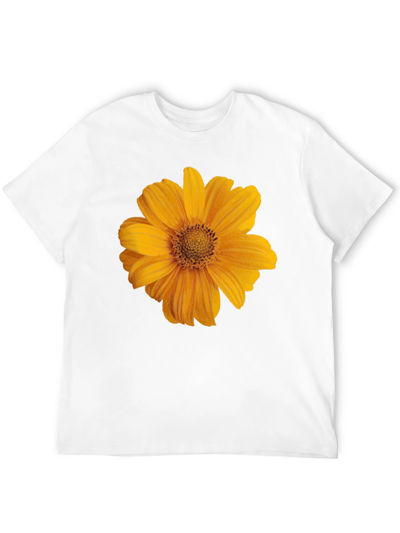 Mens Black T-Shirt with Sunflower Graphic