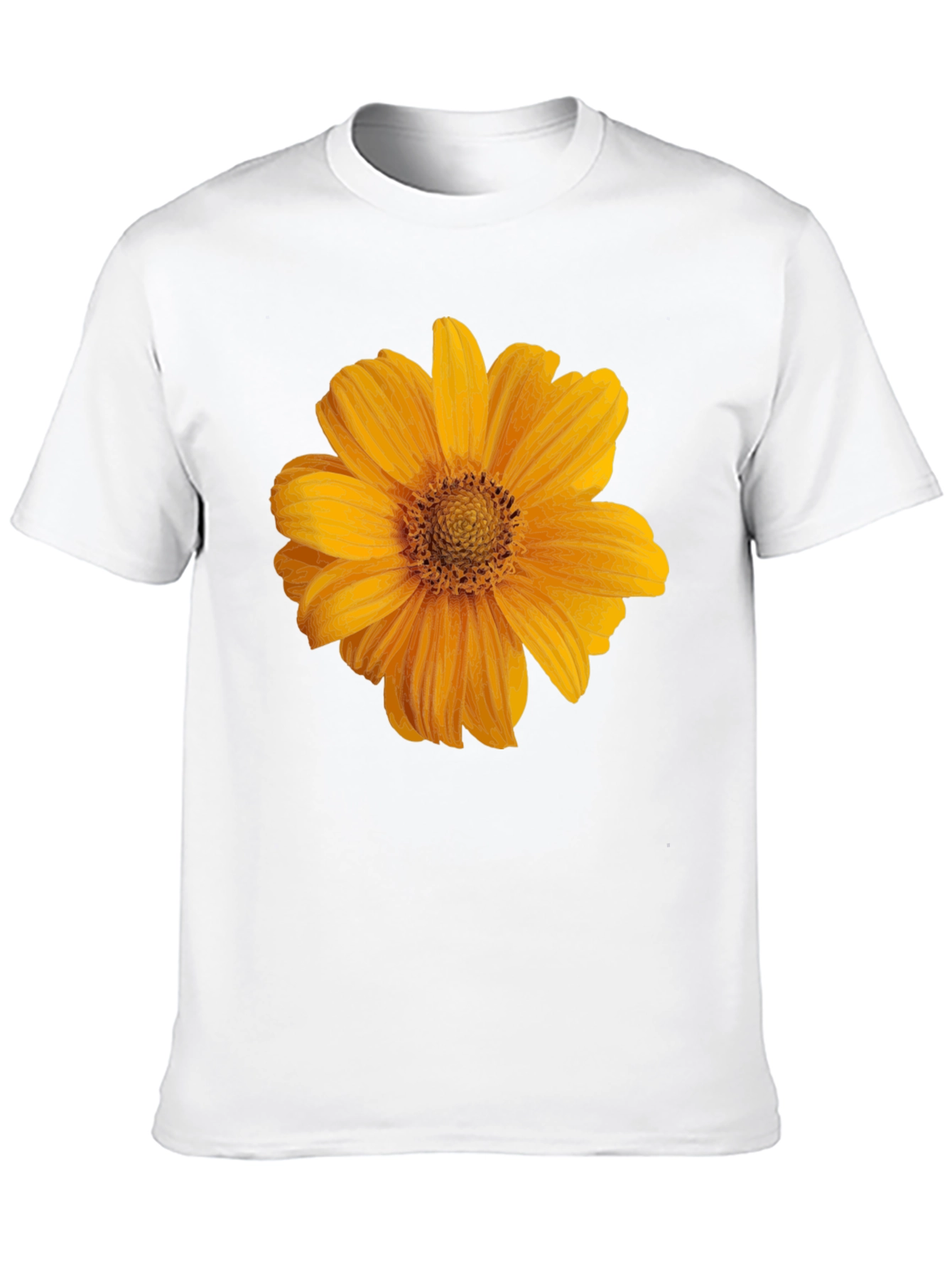 Mens Black T-Shirt with Sunflower Graphic