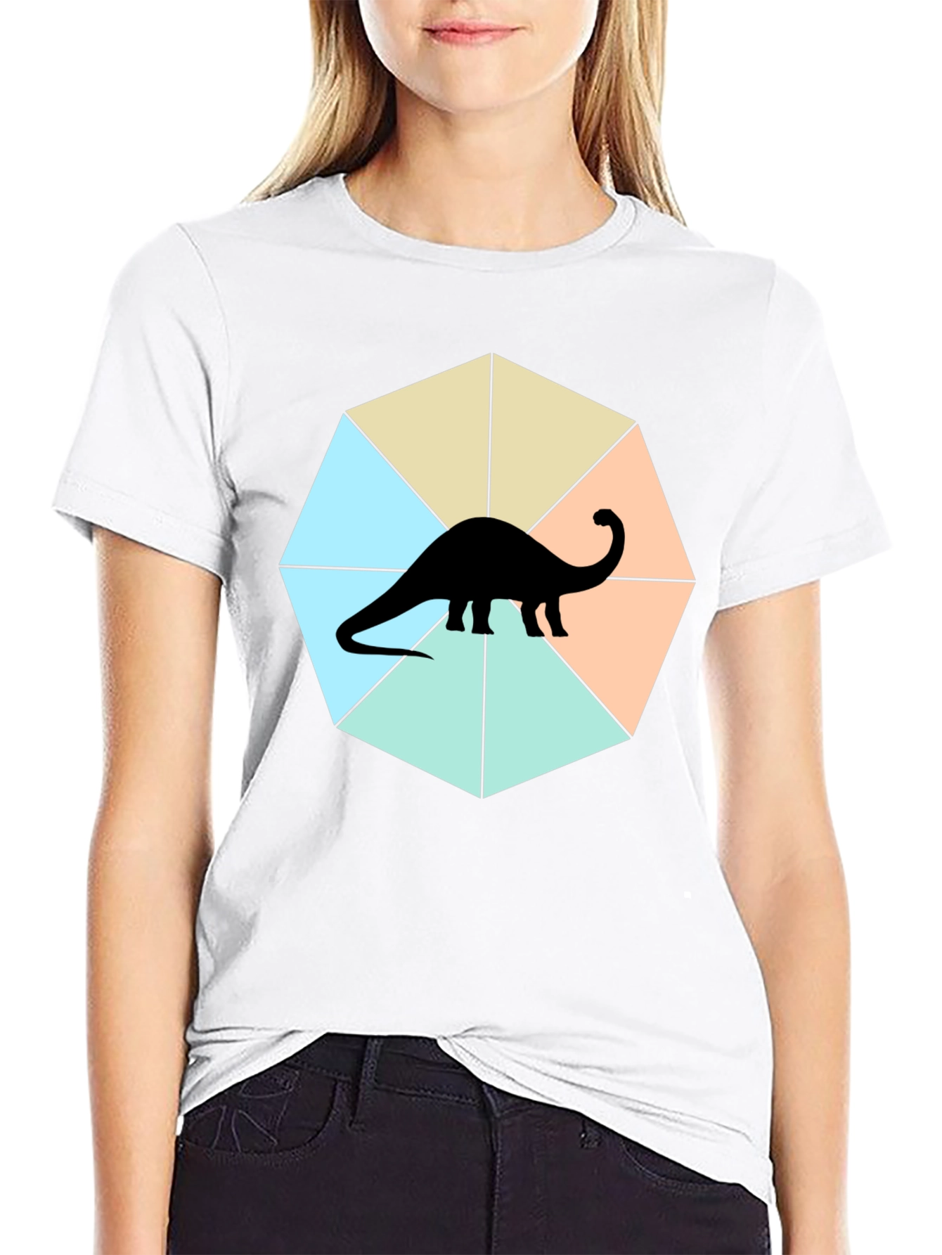Dino Graphic Tee - Stylish Geometric Design