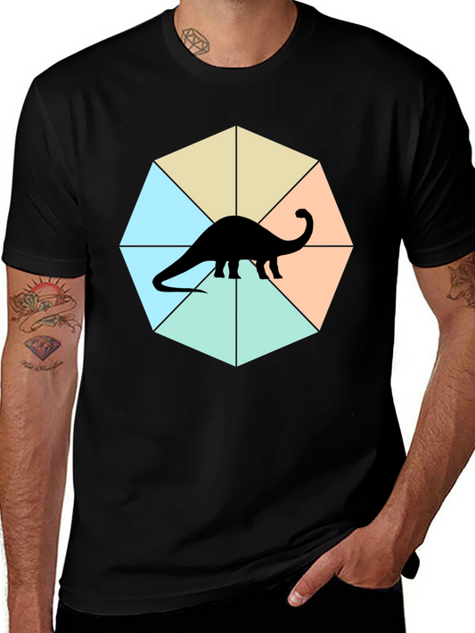 Dino Graphic Tee - Stylish Geometric Design