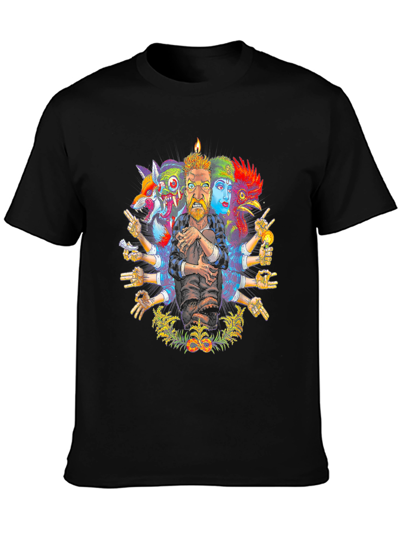 Surreal Artistic Graphic Print Crew Neck T-Shirt