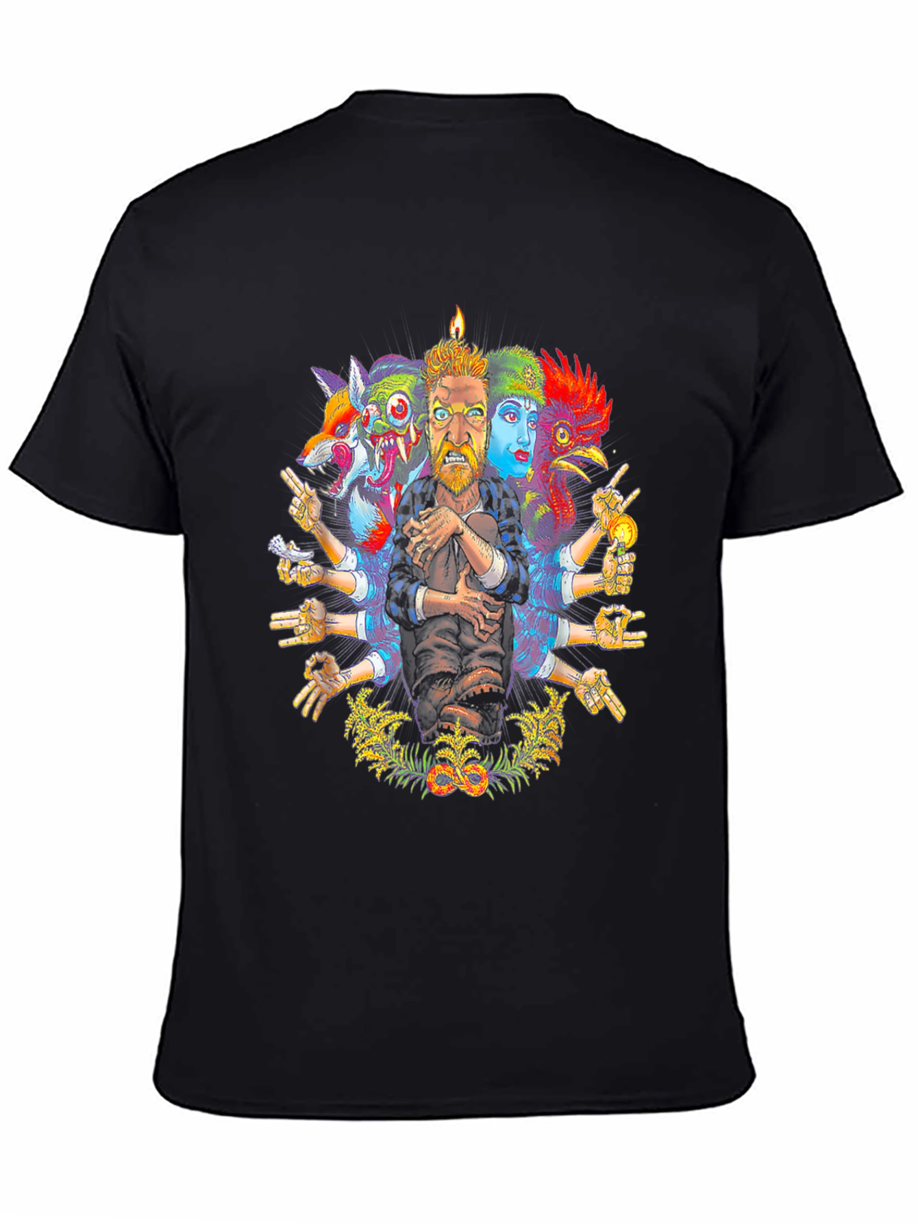 Surreal Artistic Graphic Print Crew Neck T-Shirt