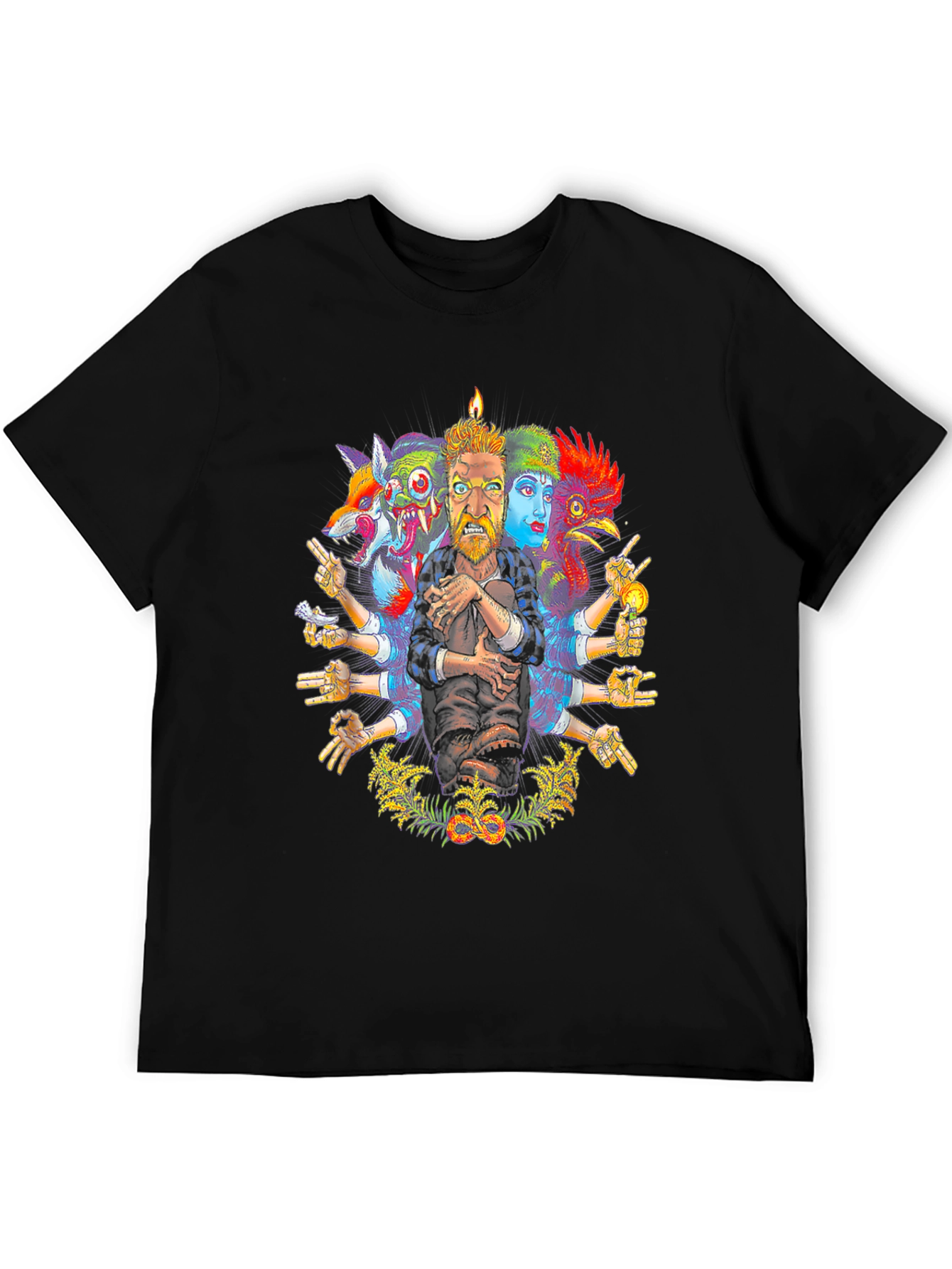 Surreal Artistic Graphic Print Crew Neck T-Shirt