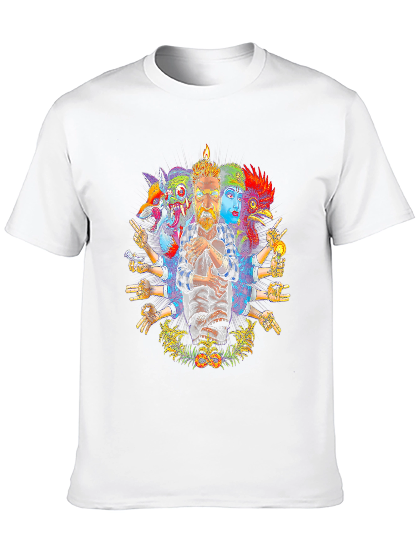 Surreal Artistic Graphic Print Crew Neck T-Shirt