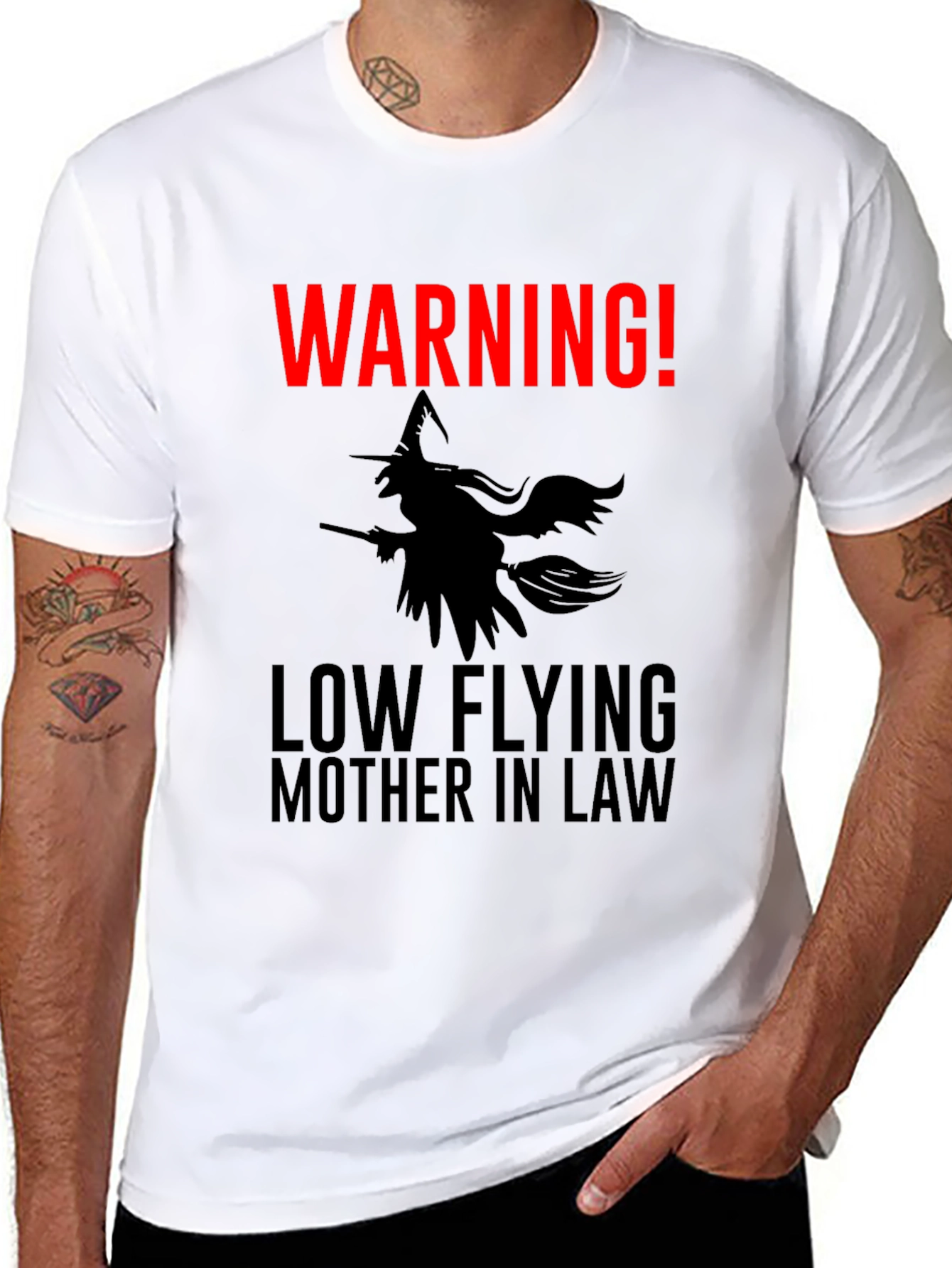 Warning! Low Flying Mother-in-Law Graphic Tee
